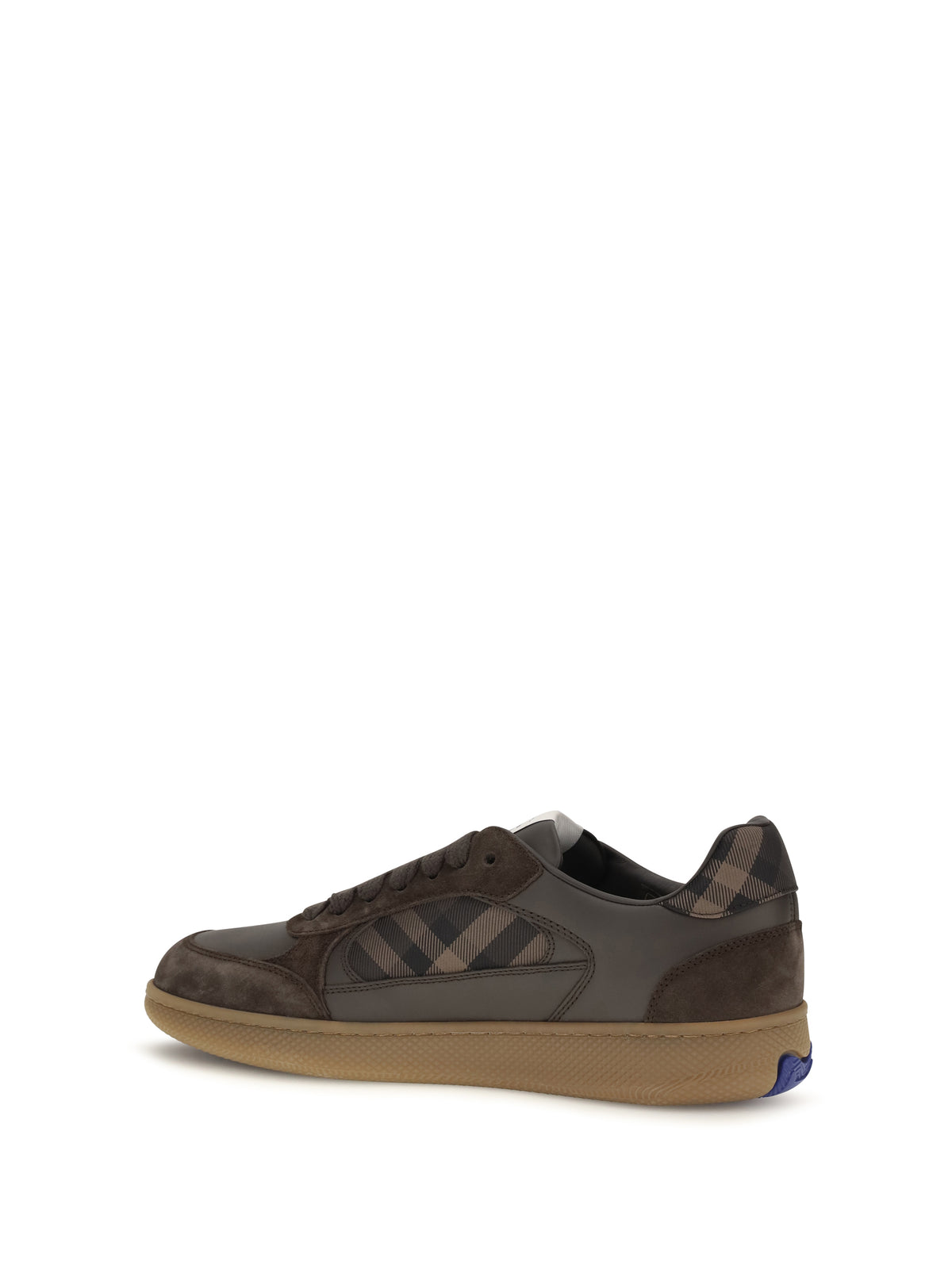 Burberry Men Terrace Check Leather And Suede Sneakers BURBERRY