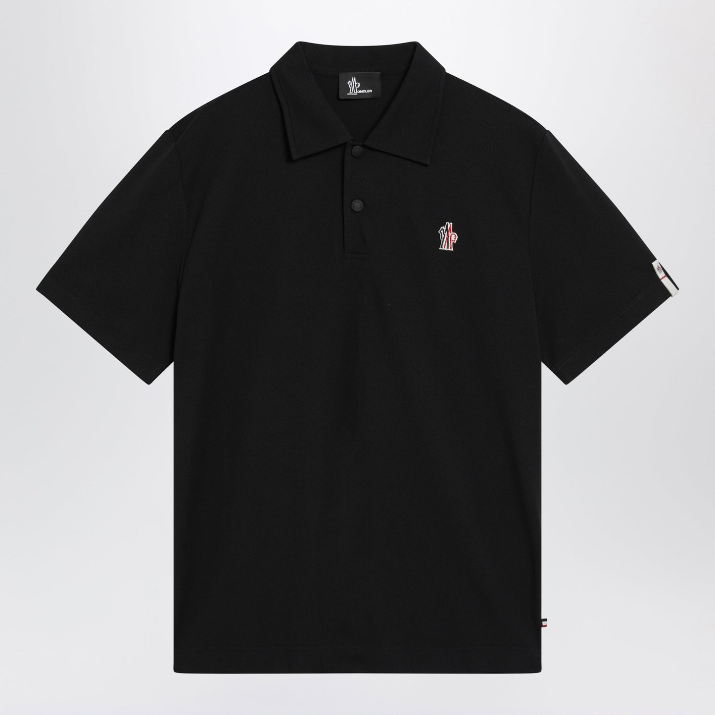 Moncler Grenoble Black Polo Shirt With Logo Patch Men MONCLER GRENOBLE