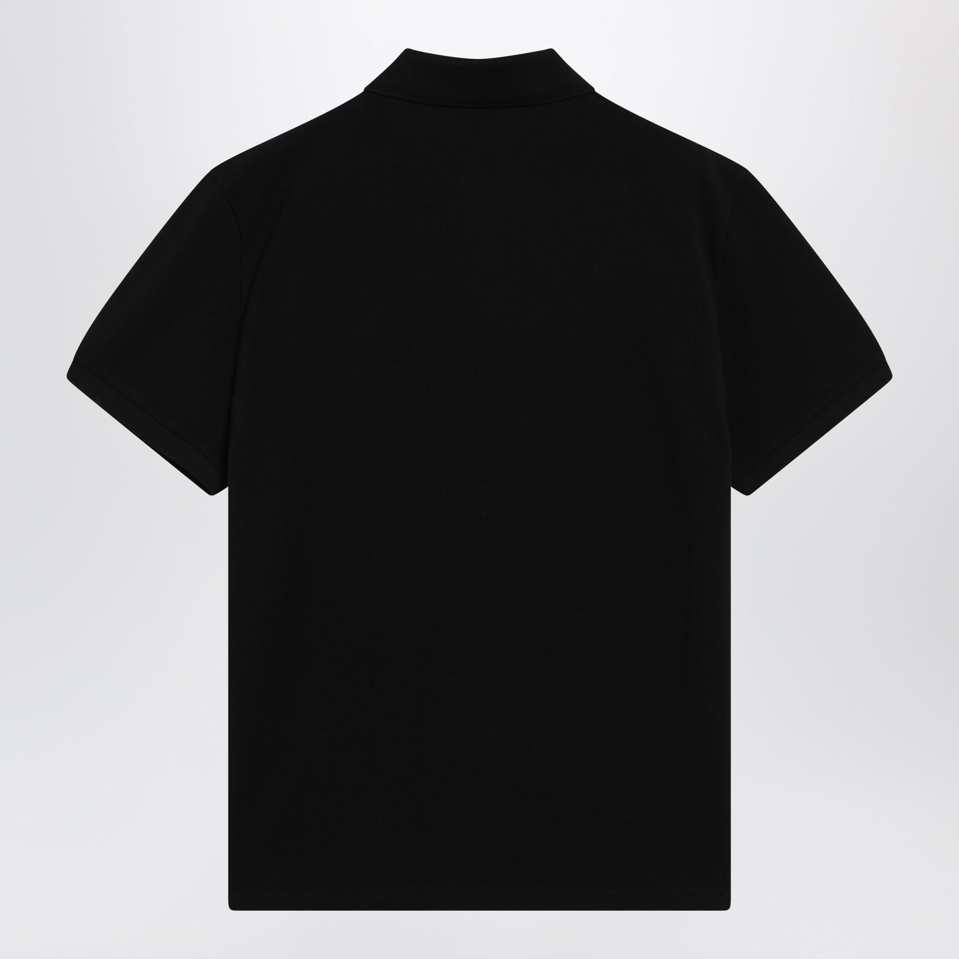 Moncler Black Cotton Pique Polo Shirt With Logo Men MONCLER