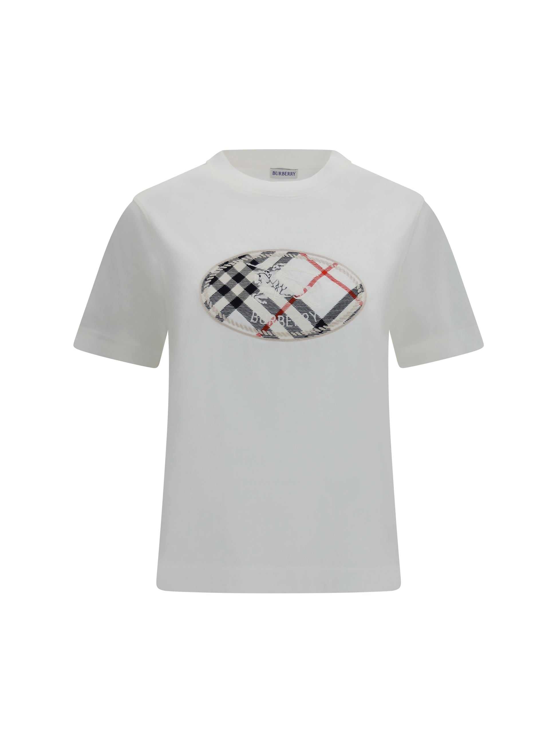 Burberry Women Knight Stamp Check Cotton T-Shirt BURBERRY
