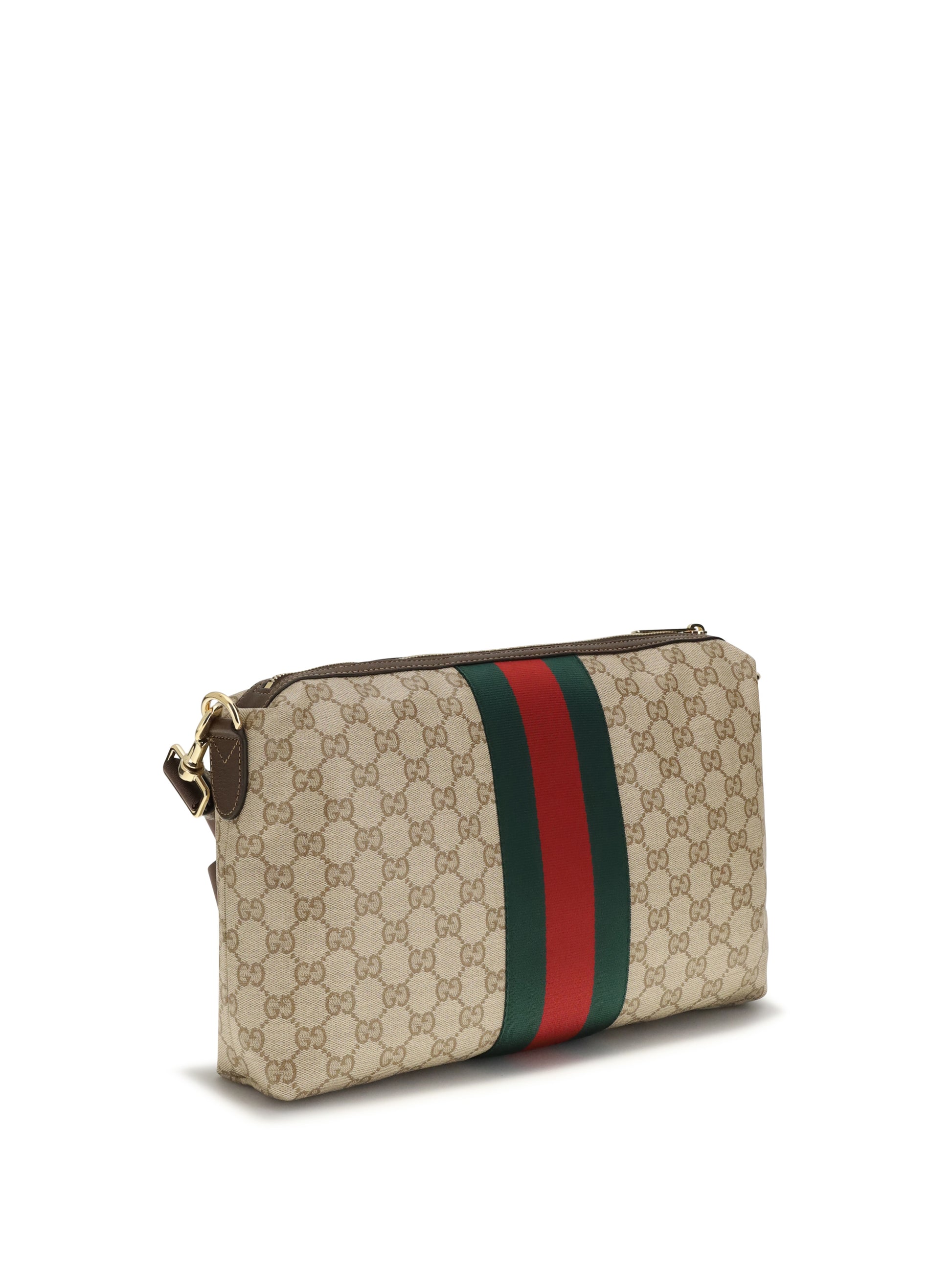 Gucci Men Medium Gg Shoulder Bag With Web Stripe GUCCI