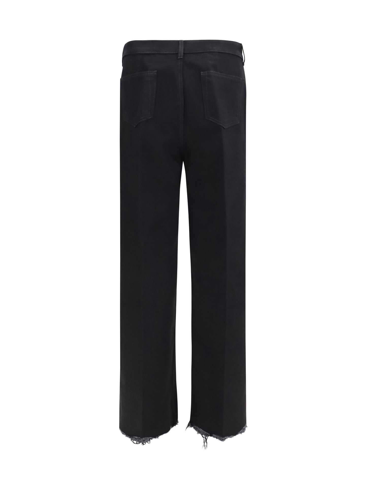 Rick Owens Men Frayed Hem Cotton Jeans RICK OWENS