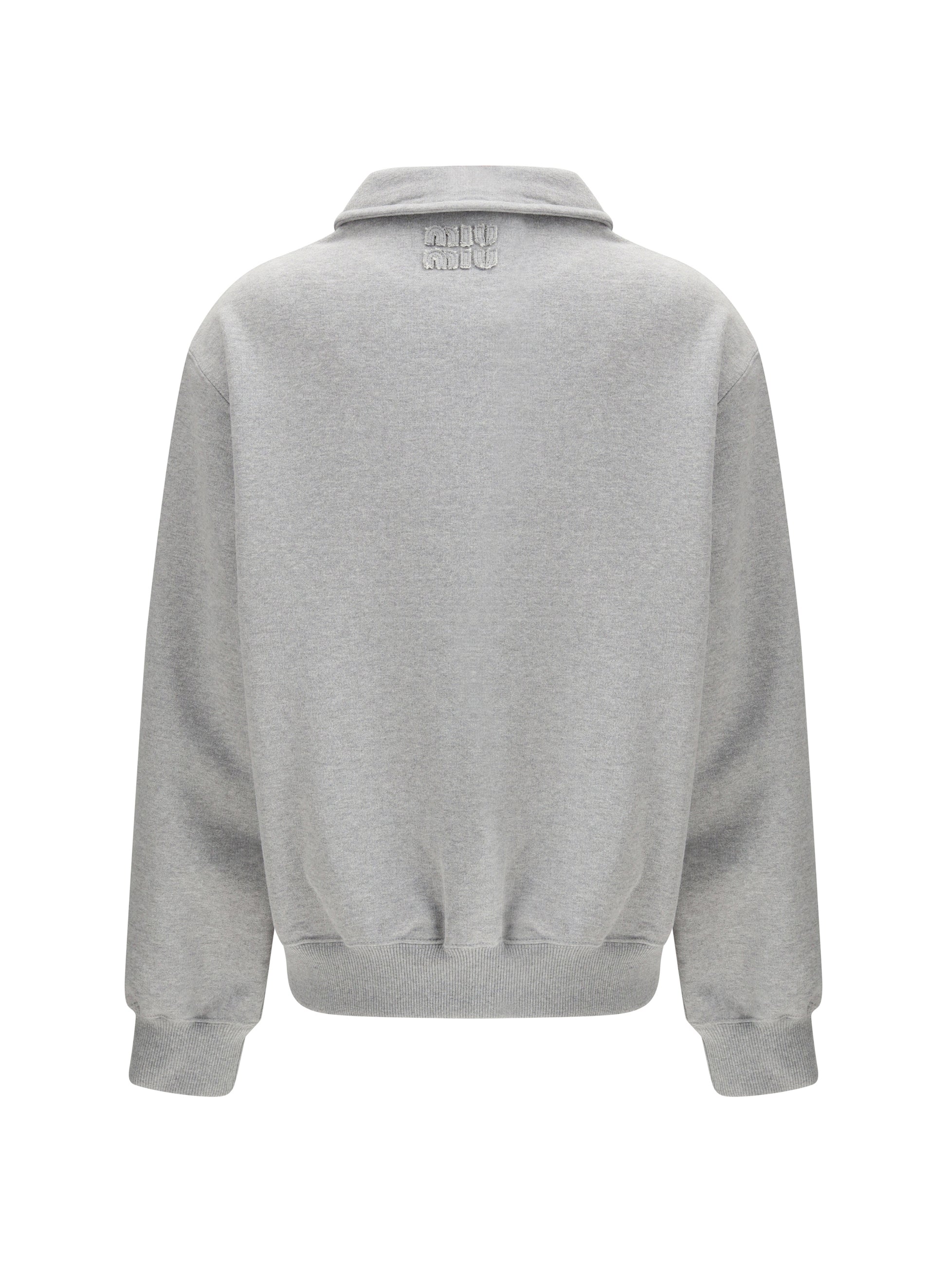 Miu Miu Women Sweatshirt With Oblique Zip Closure MIU MIU