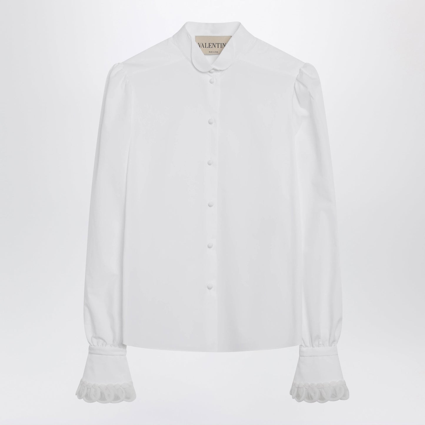 Valentino White Cotton Poplin Shirt Women VALENTINO