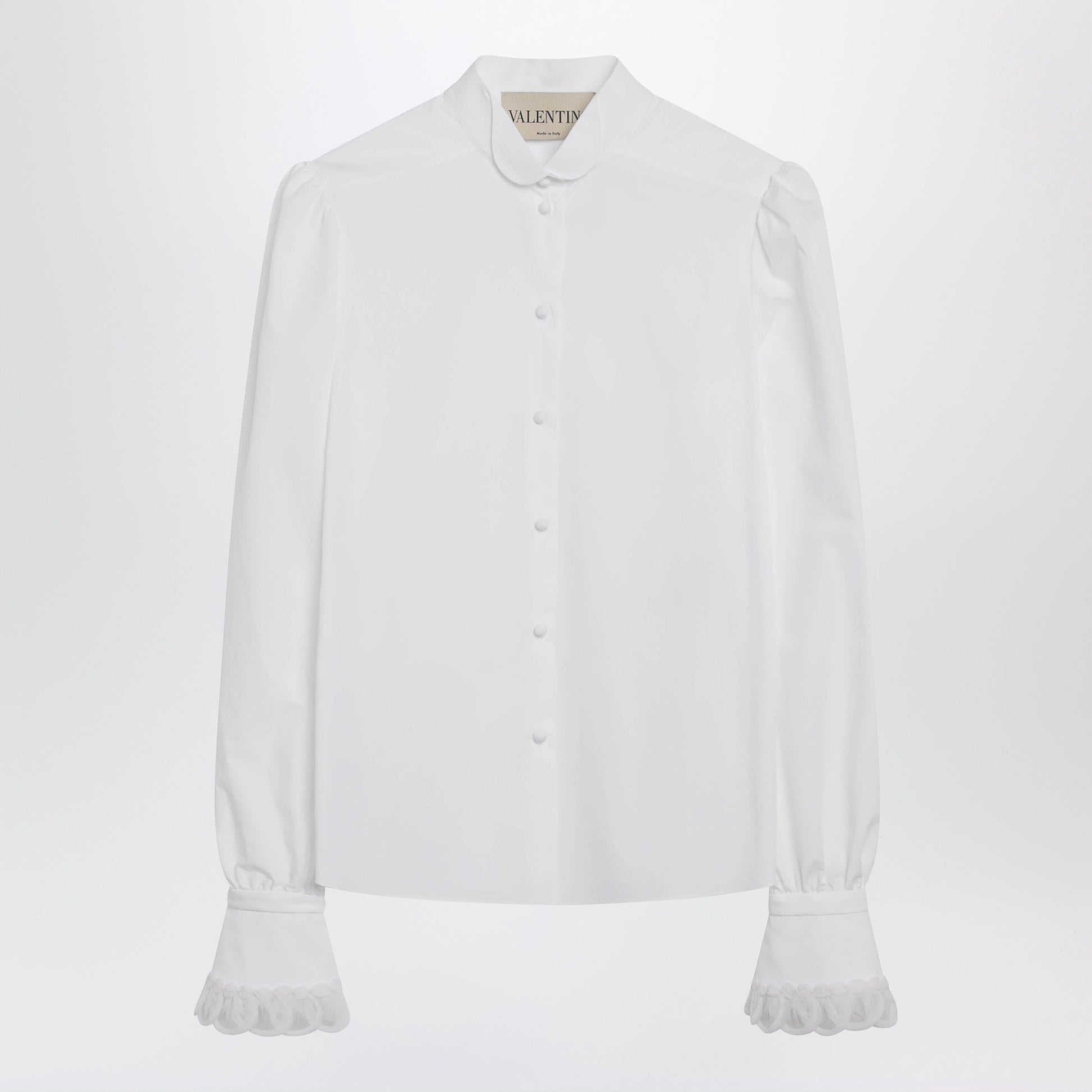 Valentino White Cotton Poplin Shirt Women VALENTINO