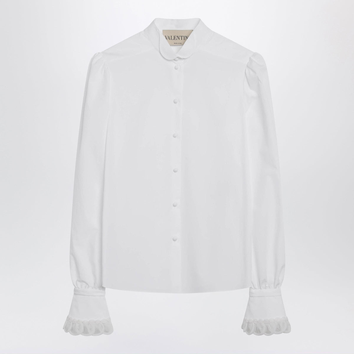 Valentino White Cotton Poplin Shirt Women VALENTINO