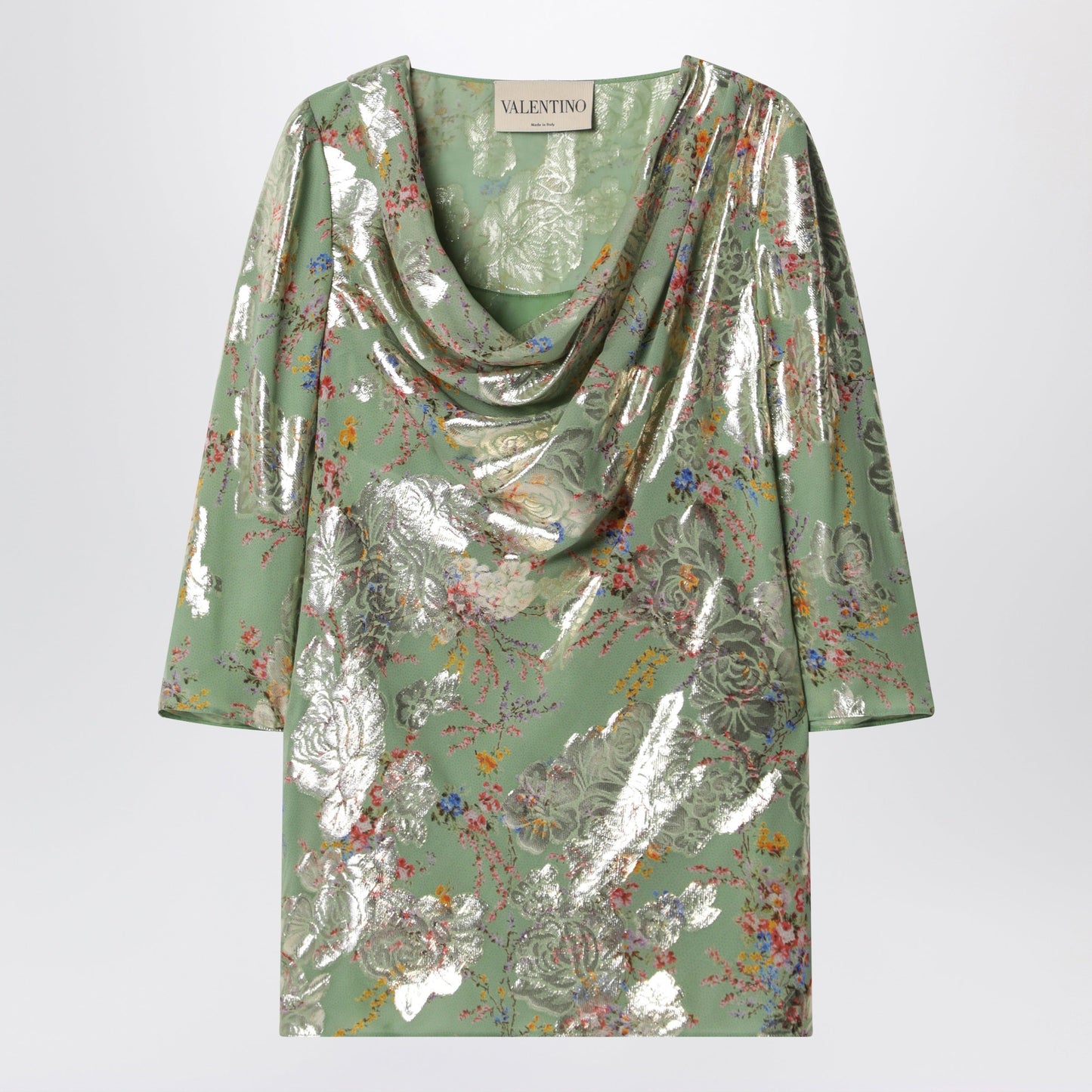 Valentino Green Printed Lurex Shirt Women VALENTINO