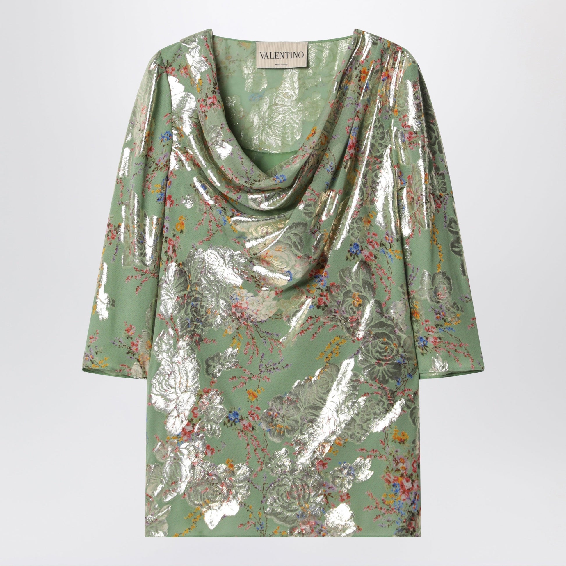 Valentino Green Printed Lurex Shirt Women VALENTINO