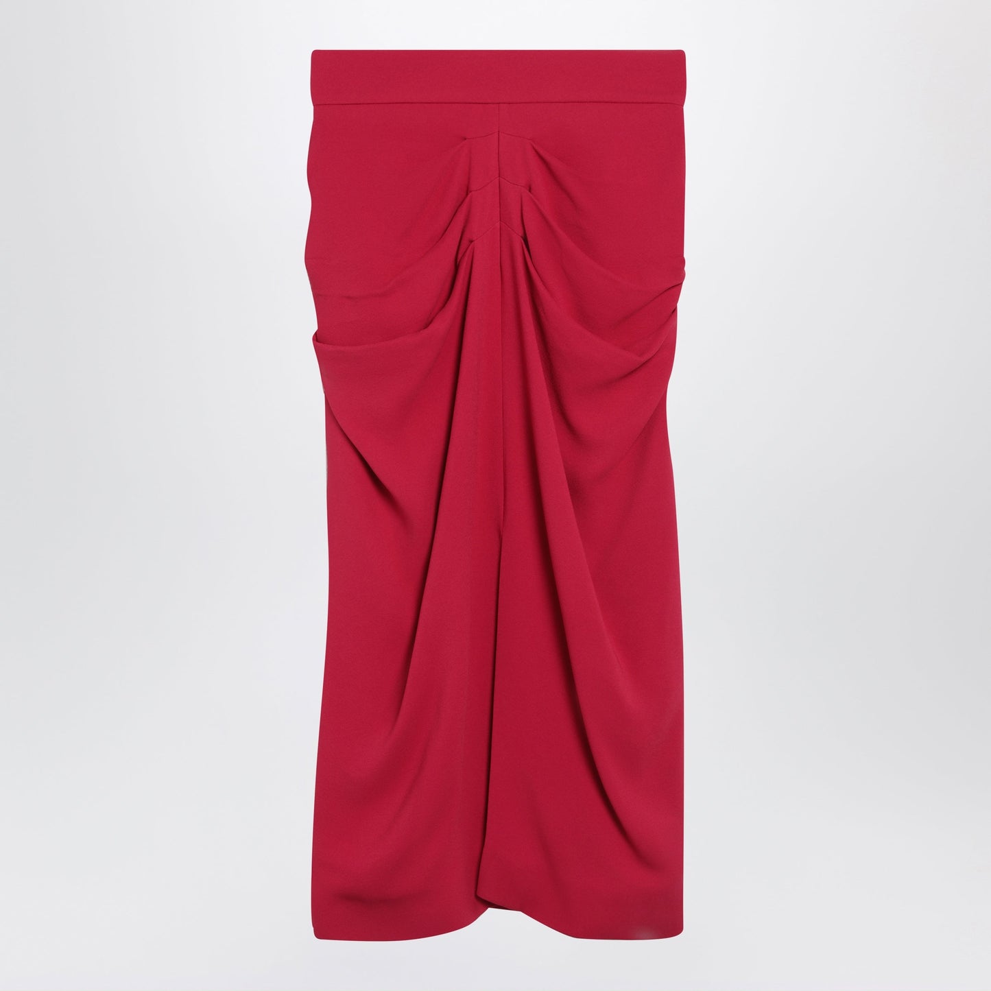 Valentino Red Midi Skirt With Ruched Detail Women VALENTINO