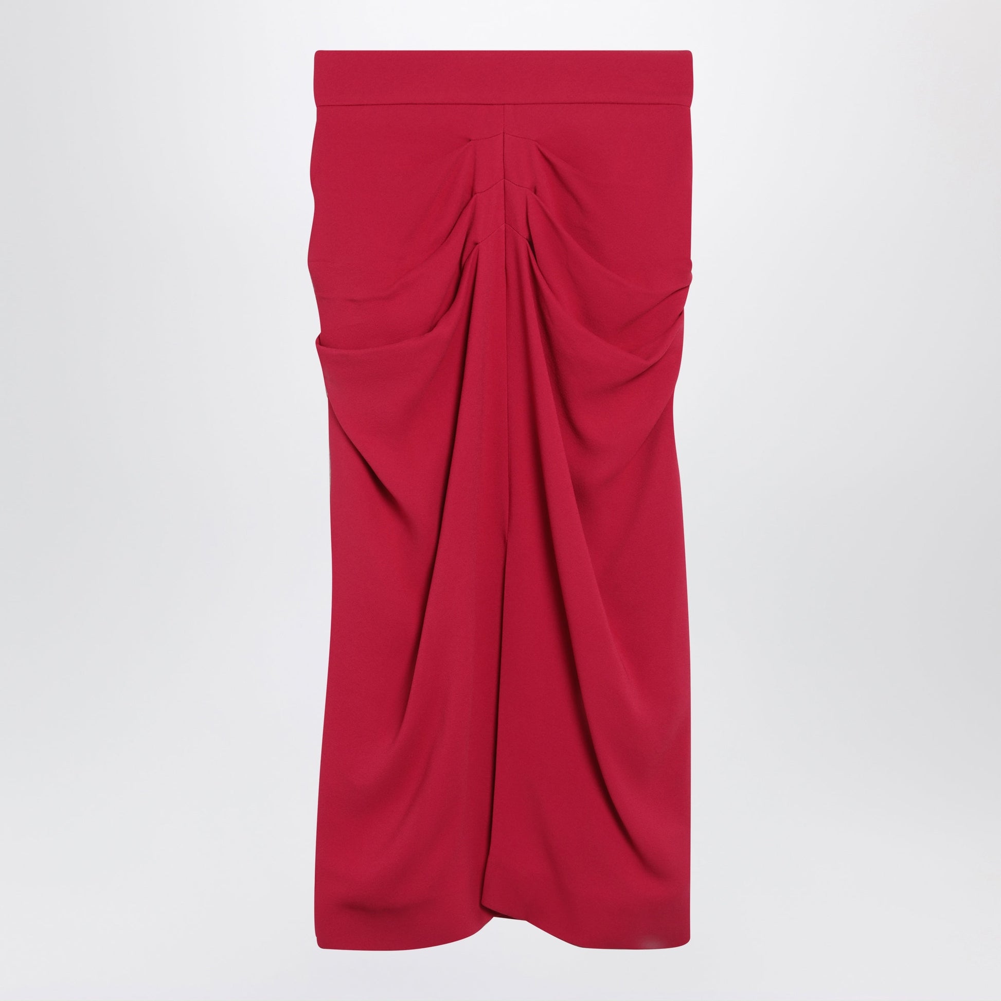 Valentino Red Midi Skirt With Ruched Detail Women VALENTINO