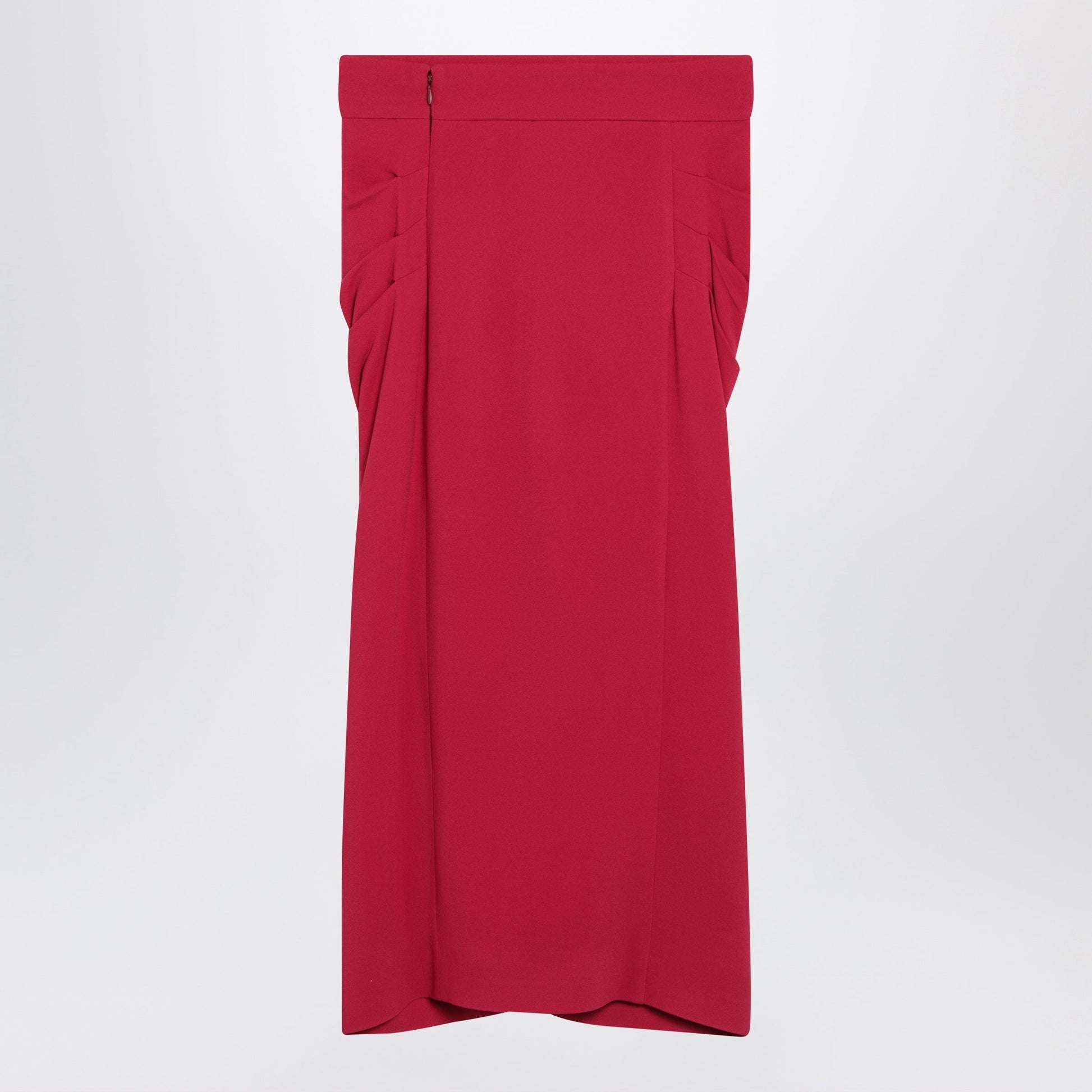 Valentino Red Midi Skirt With Ruched Detail Women VALENTINO