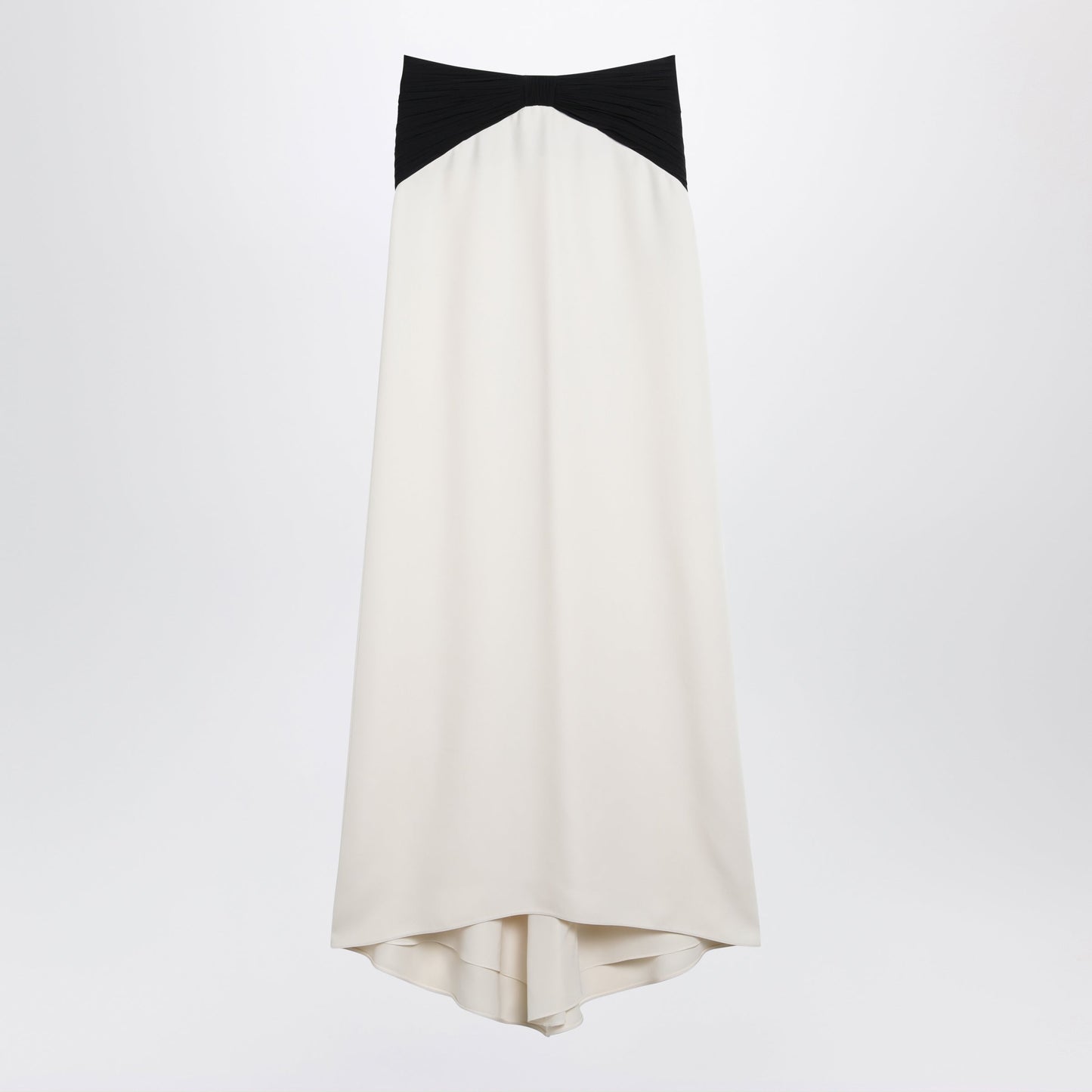 Valentino Long Silk Skirt In Vanilla/Black Women VALENTINO