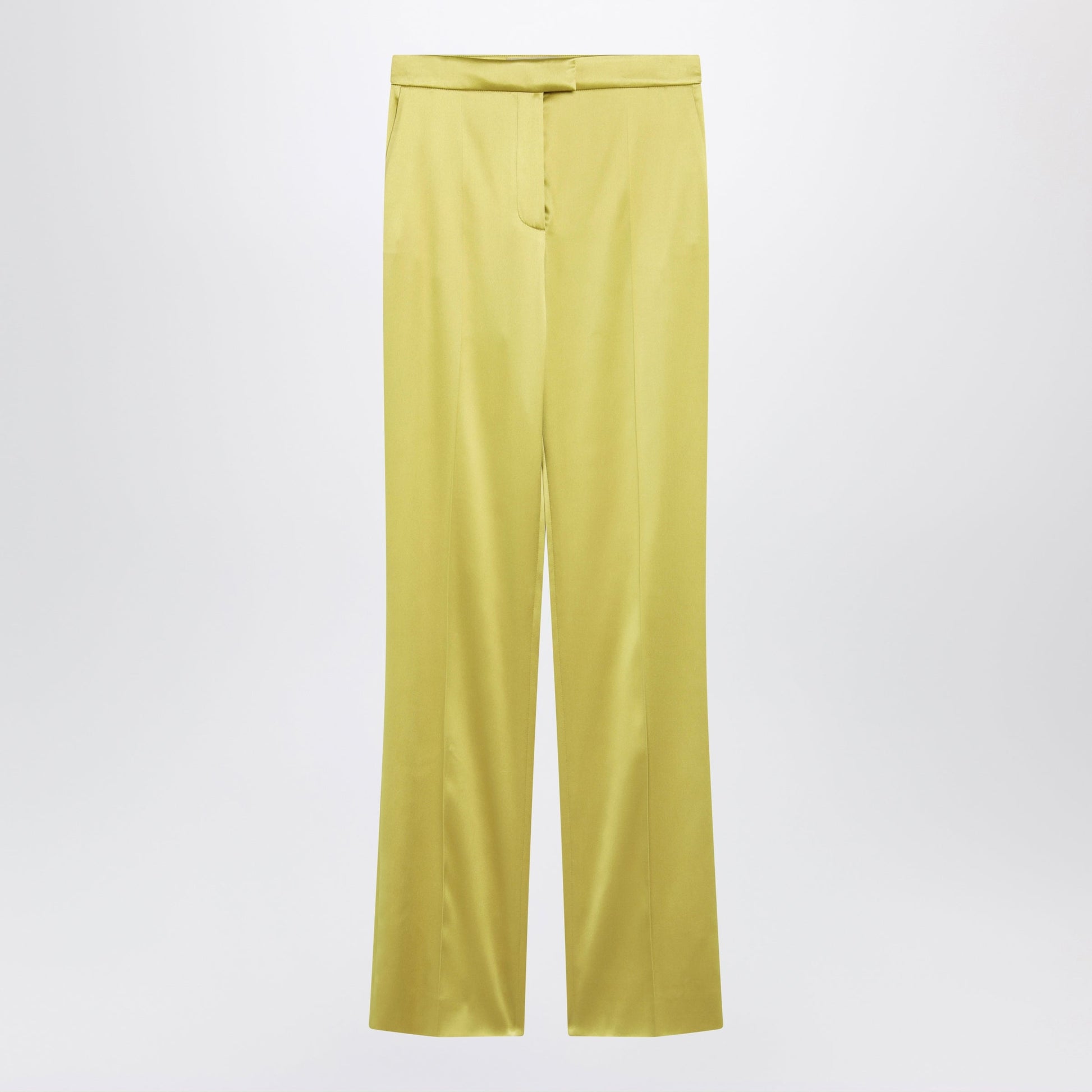 Valentino Avocado-Colored Trousers In Shiny Silk Blend Women VALENTINO