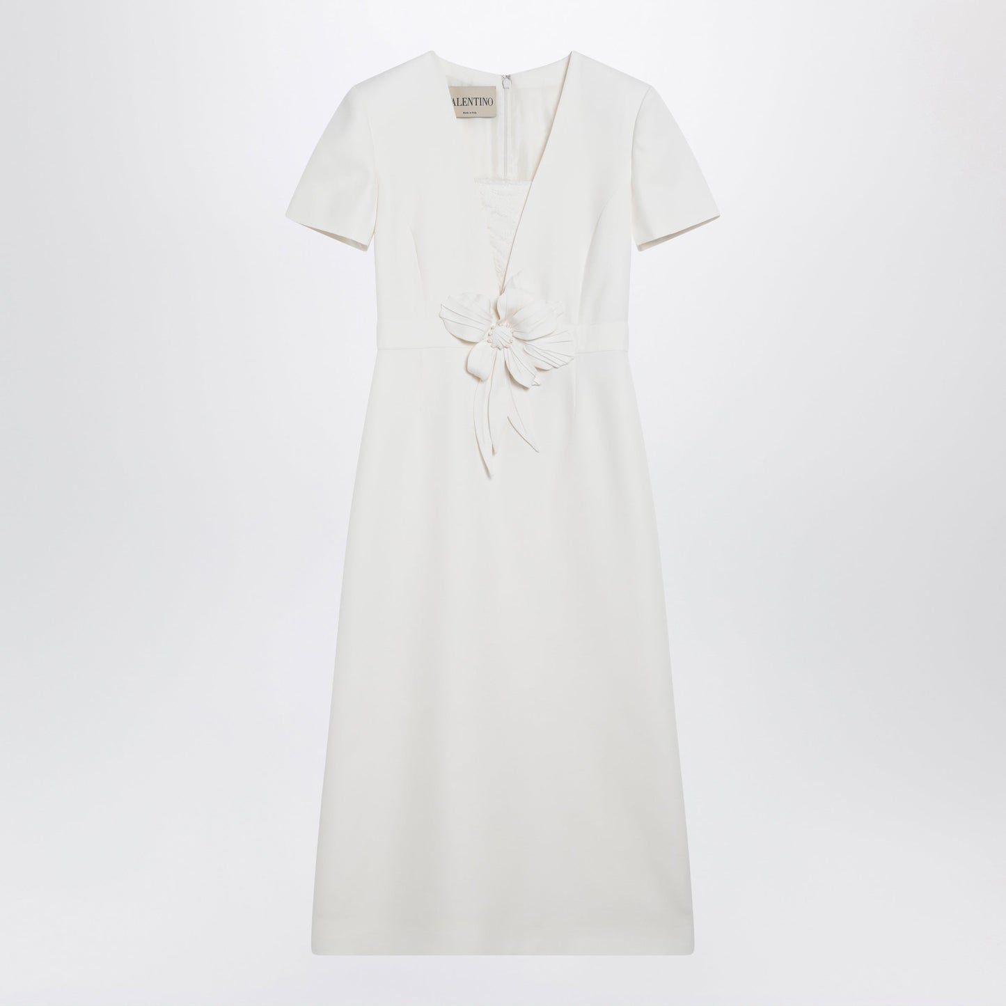 Valentino Embroidered Crepe Evening Dress In Ivory Women VALENTINO