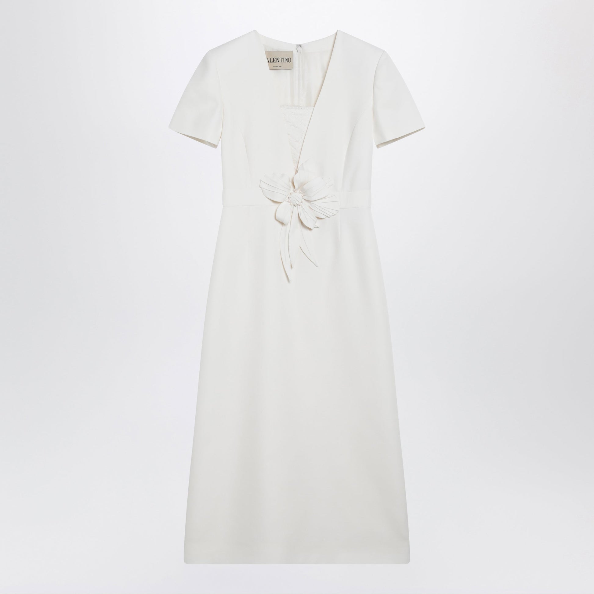 Valentino Embroidered Crepe Evening Dress In Ivory Women VALENTINO