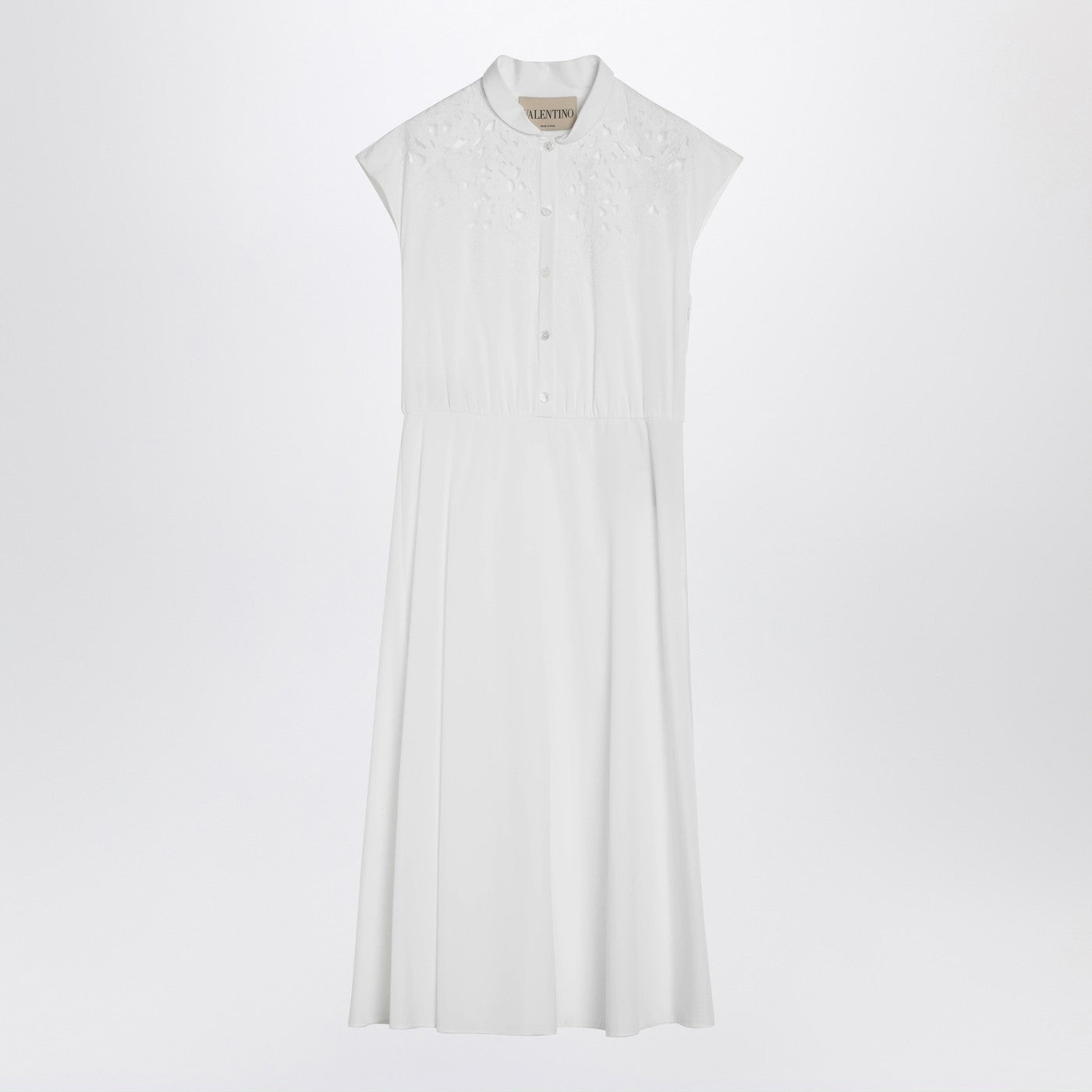 Valentino White Midi Dress With Sangallo Embroidery Women VALENTINO
