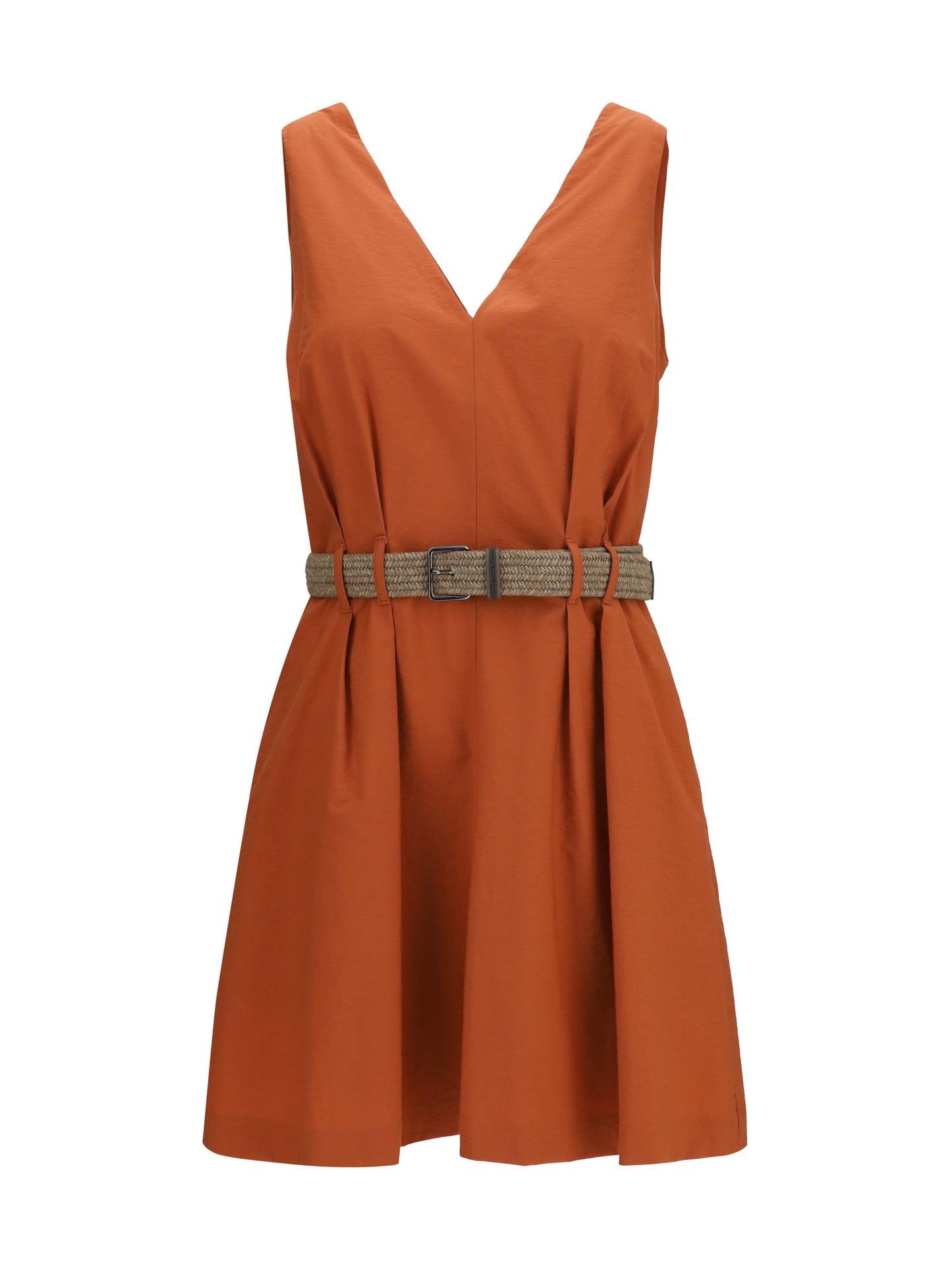 Brunello Cucinelli Women Pleated Dress With Rope Belt BRUNELLO CUCINELLI