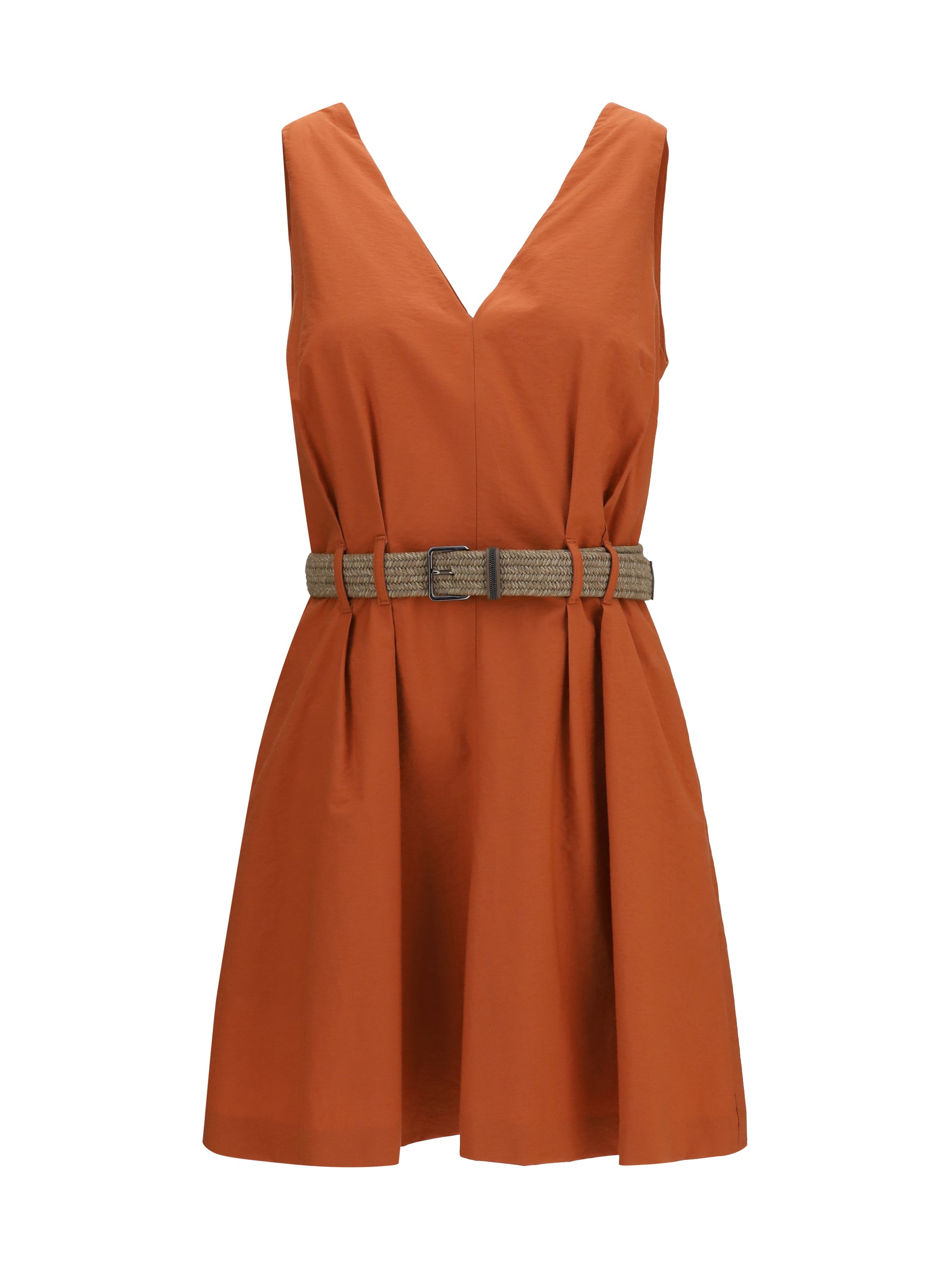 Brunello Cucinelli Women Pleated Dress With Rope Belt BRUNELLO CUCINELLI