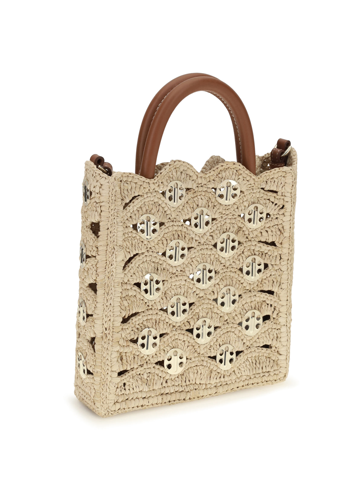 Rabanne Women 1969 Disc Raffia Top-Handle Bag PACO RABANNE