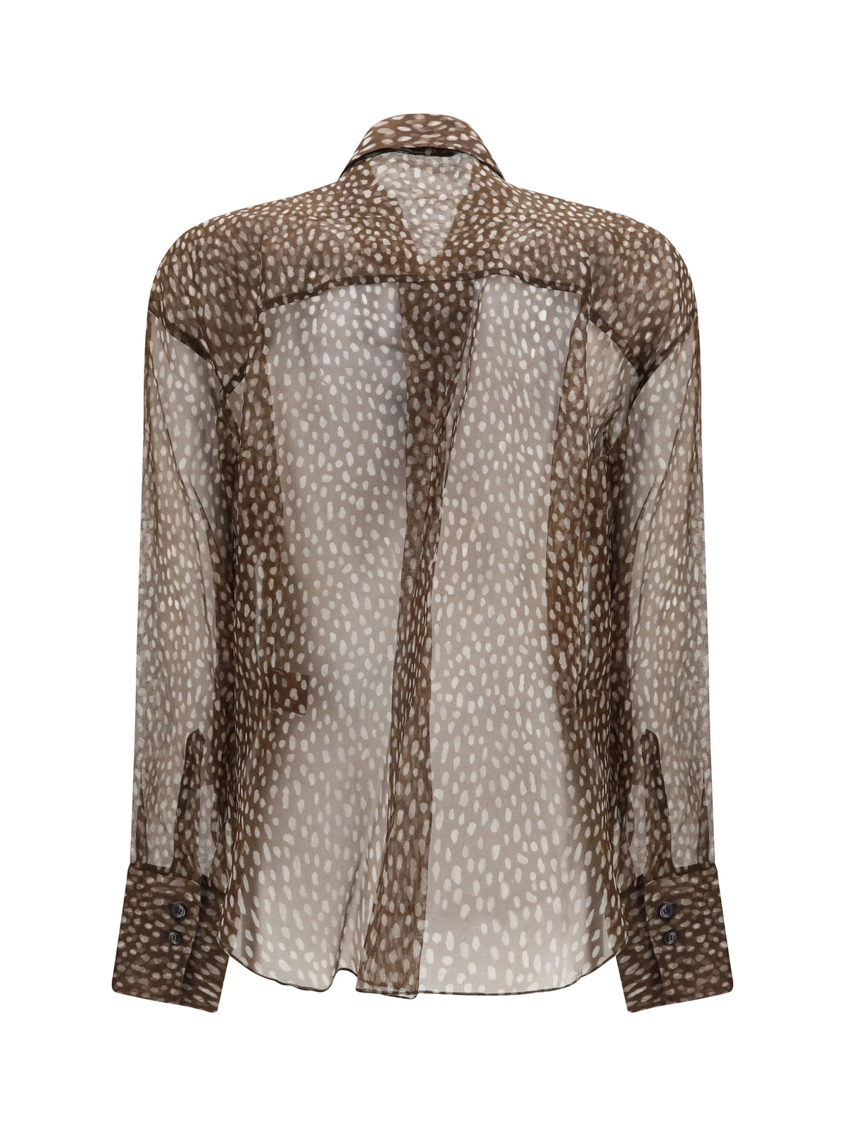 Brunello Cucinelli Women Dapple Silk Organza Shirt With Neck Tie BRUNELLO CUCINELLI