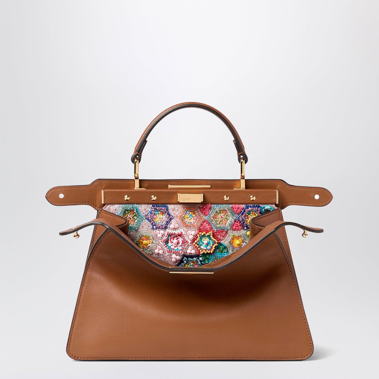 Fendi Iseeu Small Peekaboo Bag In Leather With Multicoloured Beads Women FENDI