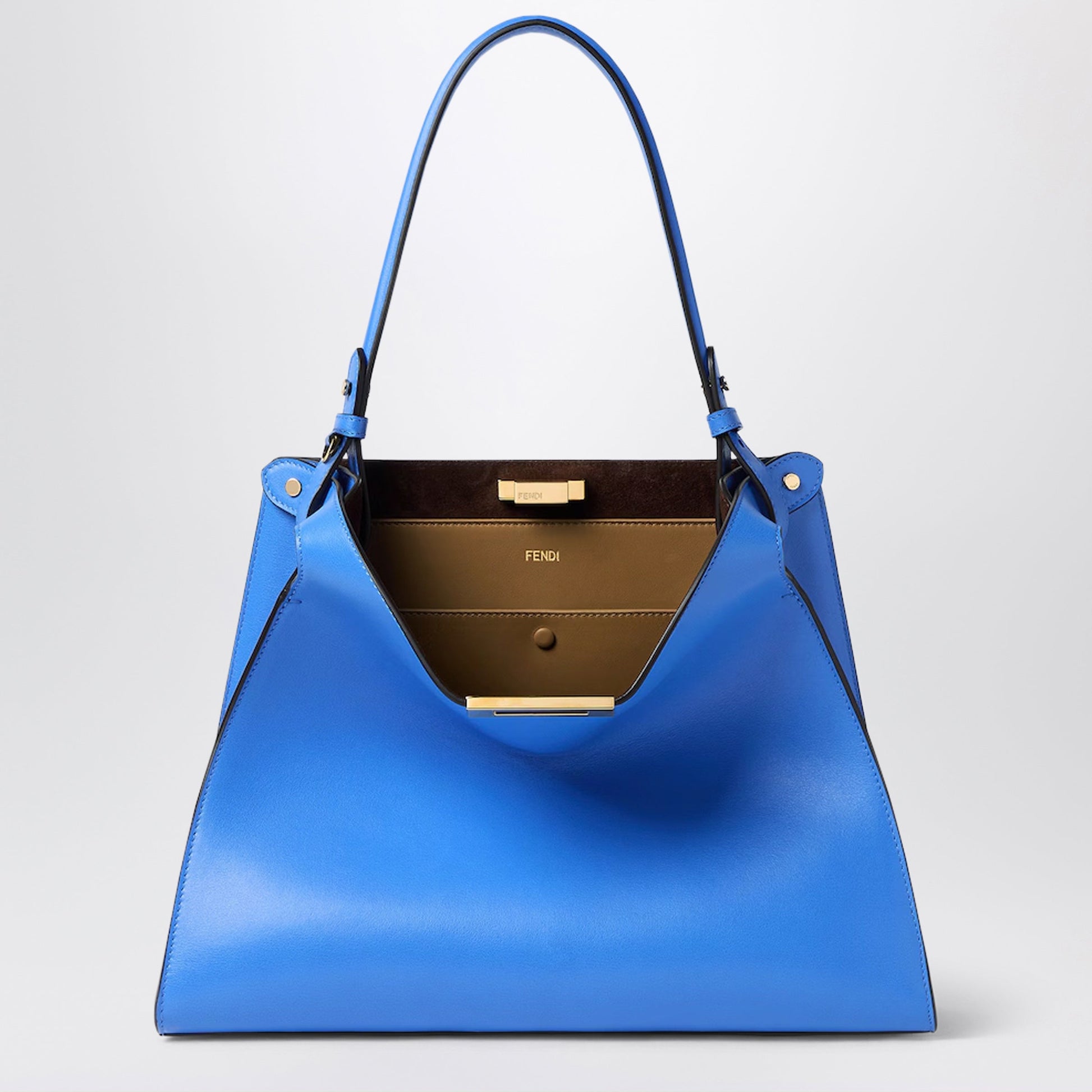 Fendi Fendi Way Medium Bag In Coastal Blue Leather And Cappuccino Suede Women FENDI