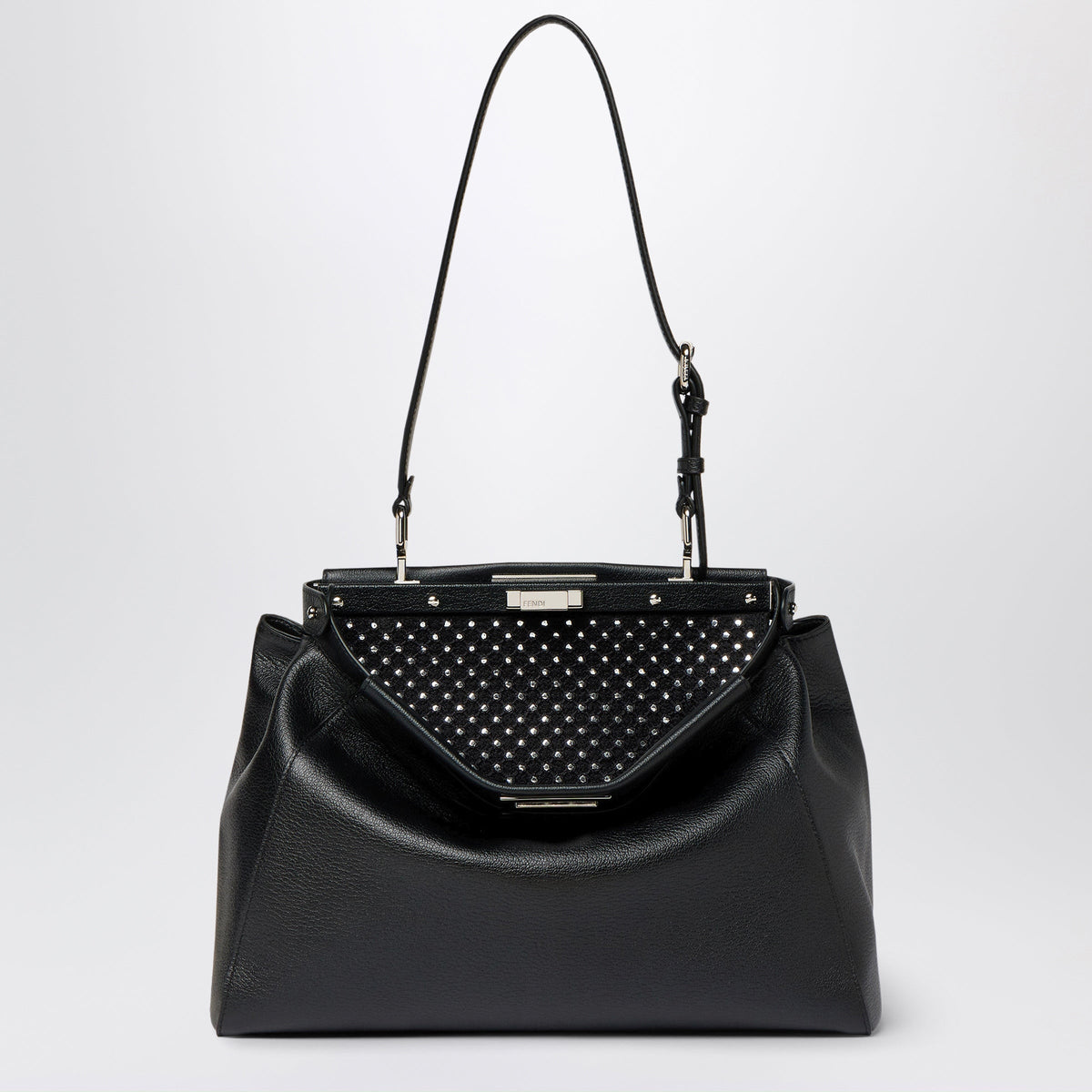 Fendi My Peekaboo Medium Handbag In Black Calfskin Women FENDI