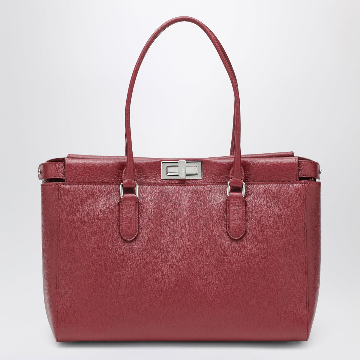 Fendi Dark Red Leather Peekabooâ® Small Tote Bag Women FENDI