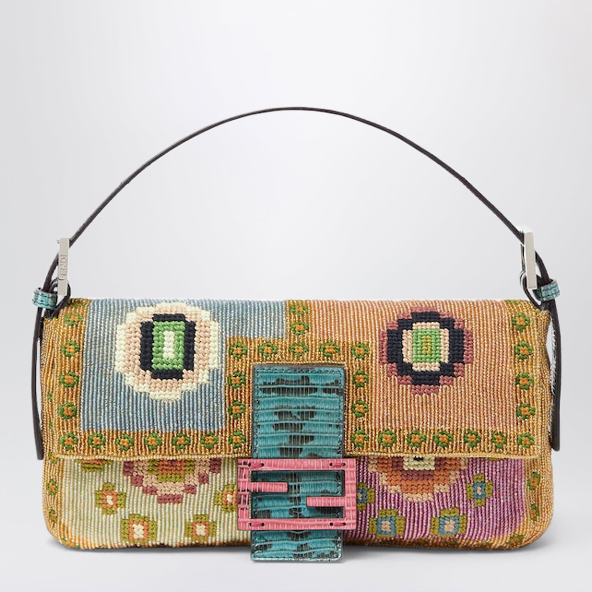 Fendi Baguetteâ® 26424 Multicolour Re Edition Bag With Embroidery Women FENDI