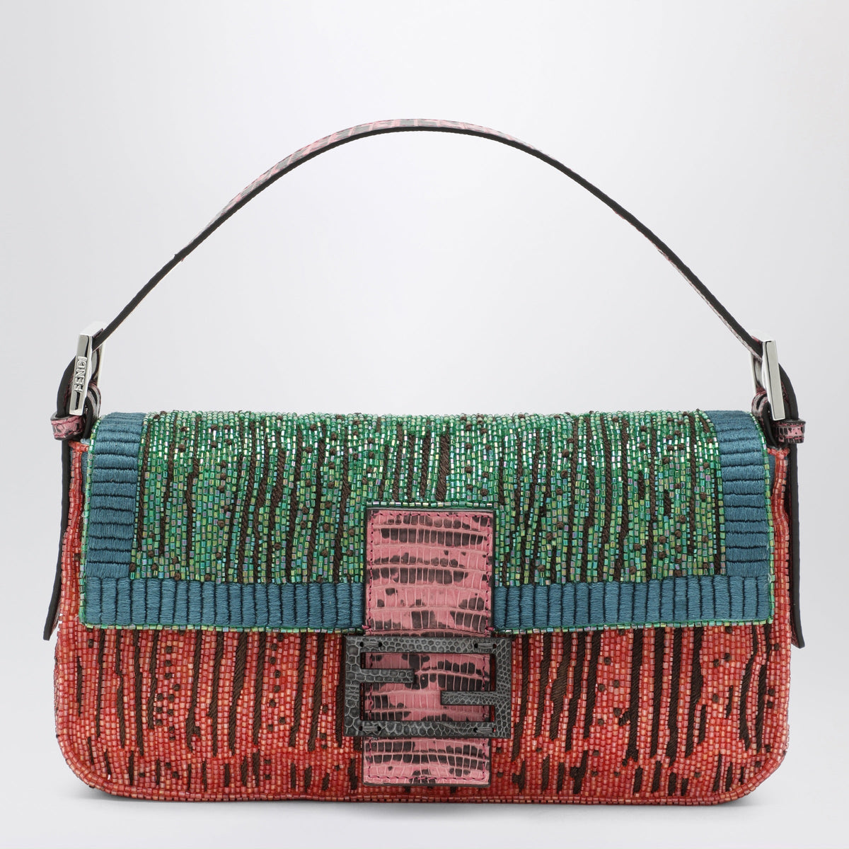 Fendi Fendi Baguette Bag With Multicoloured Beads Women FENDI