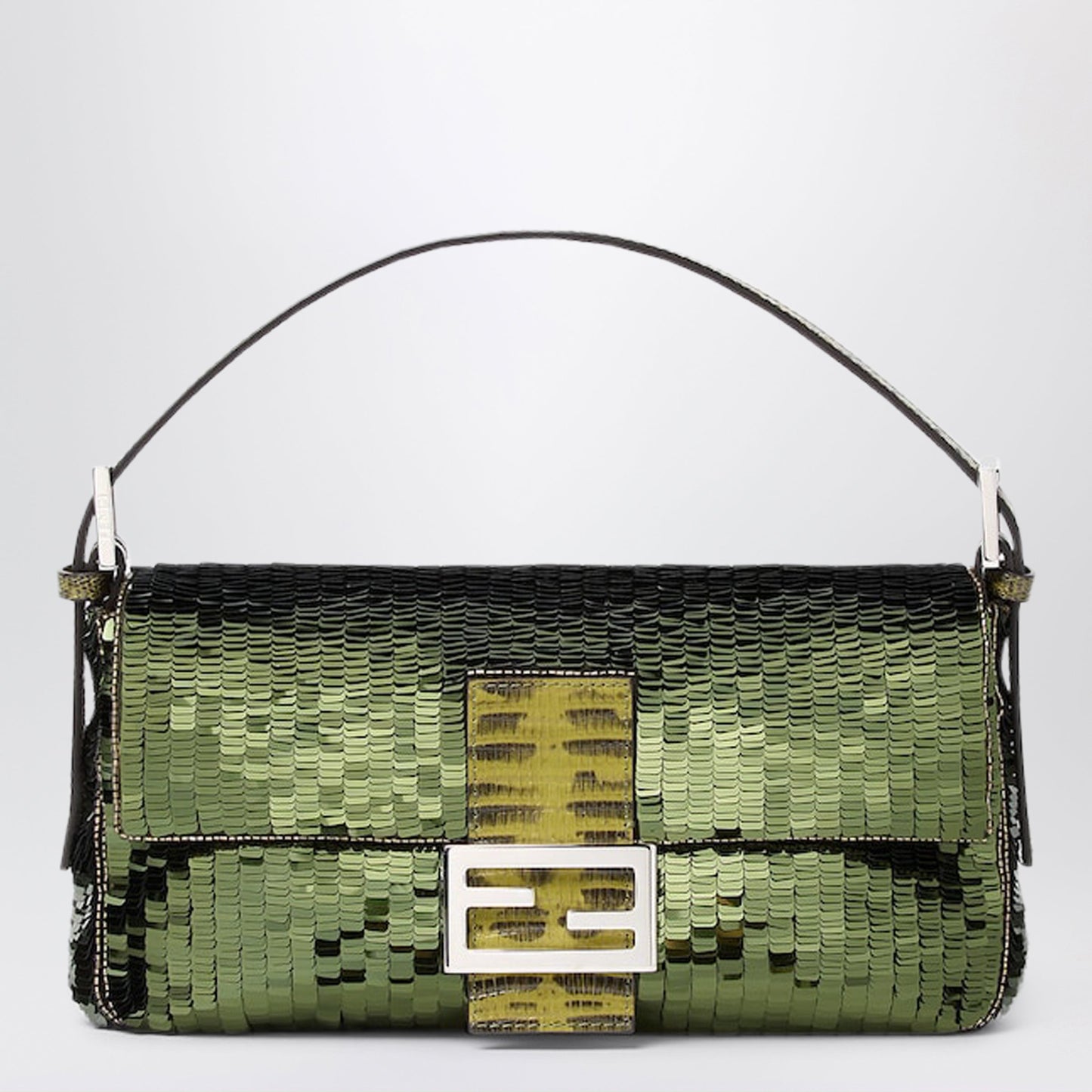 Fendi Baguetteâ® 26424 Khaki Sequinned Bag Women FENDI