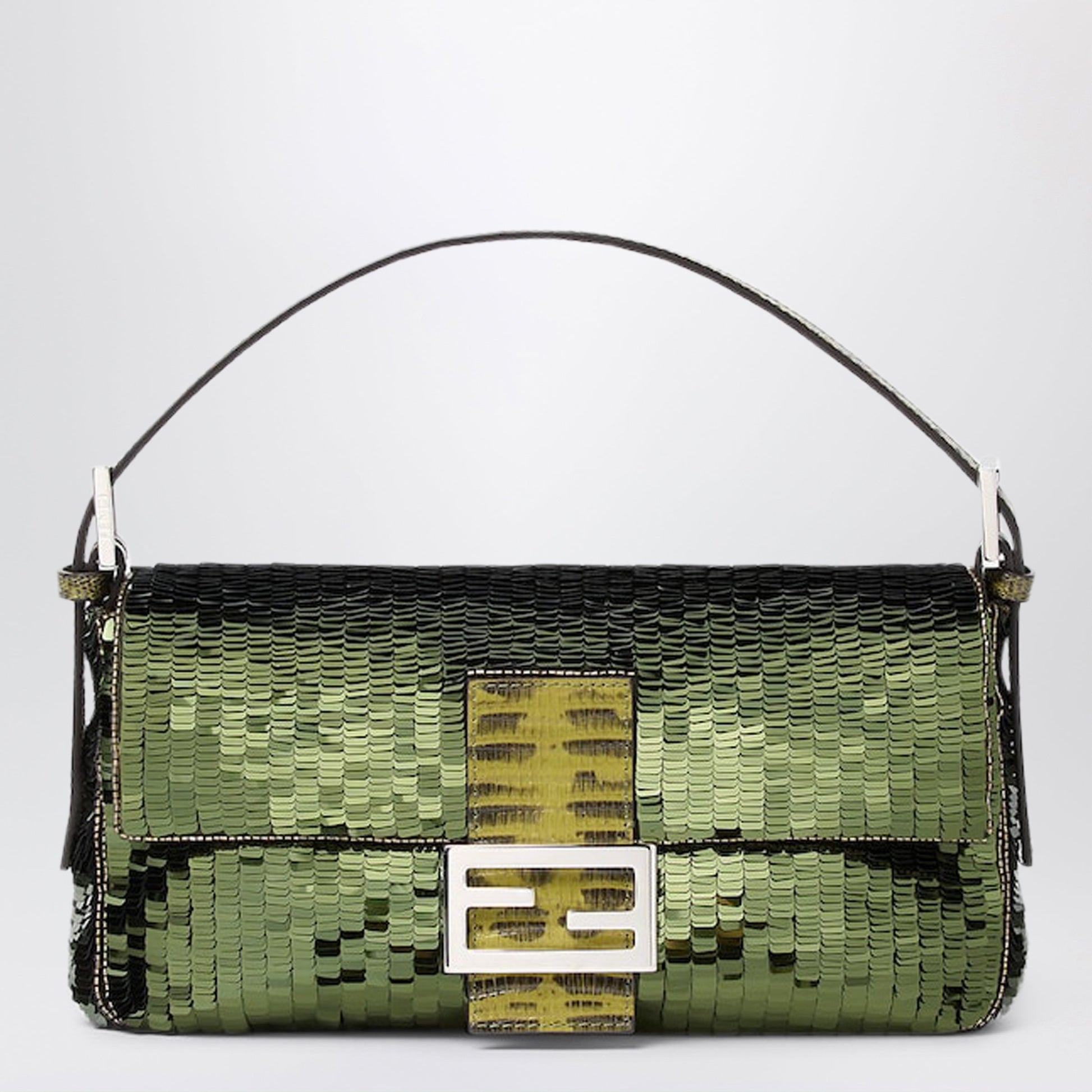 Fendi Baguetteâ® 26424 Khaki Sequinned Bag Women FENDI