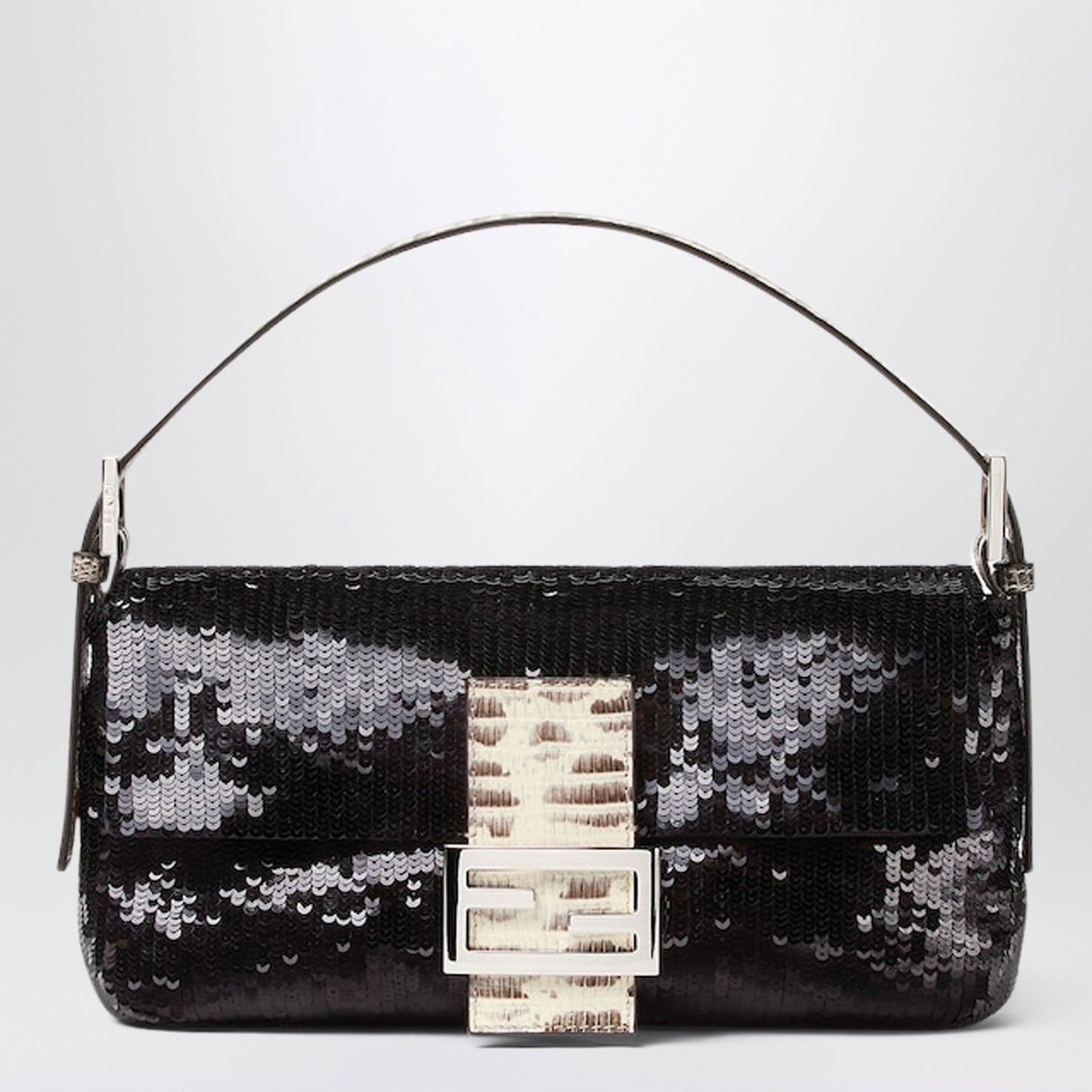 Fendi Baguetteâ® 26424 Black Sequinned Bag Women FENDI