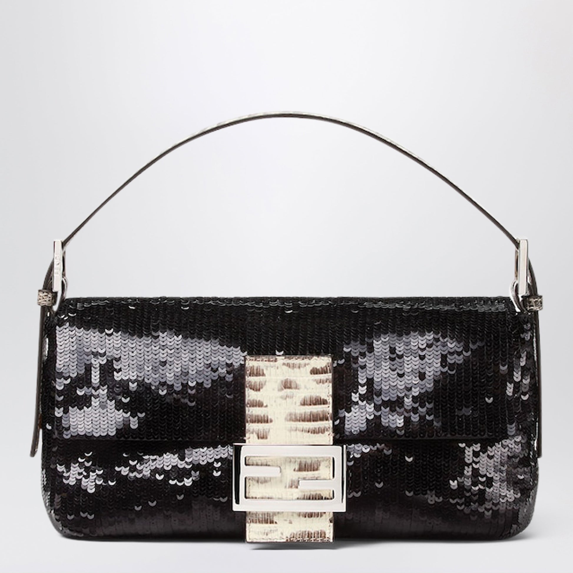 Fendi Baguetteâ® 26424 Black Sequinned Bag Women FENDI