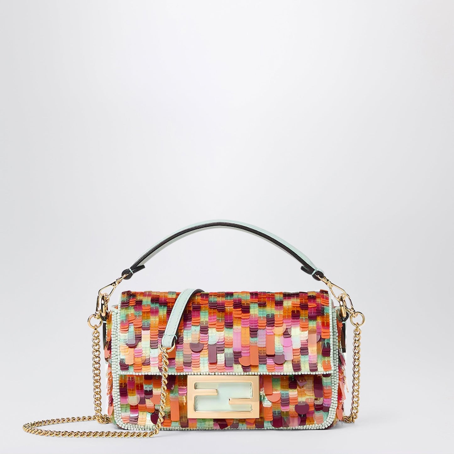 Fendi Mini Baguette Bag In Multicoloured Sequins Women FENDI