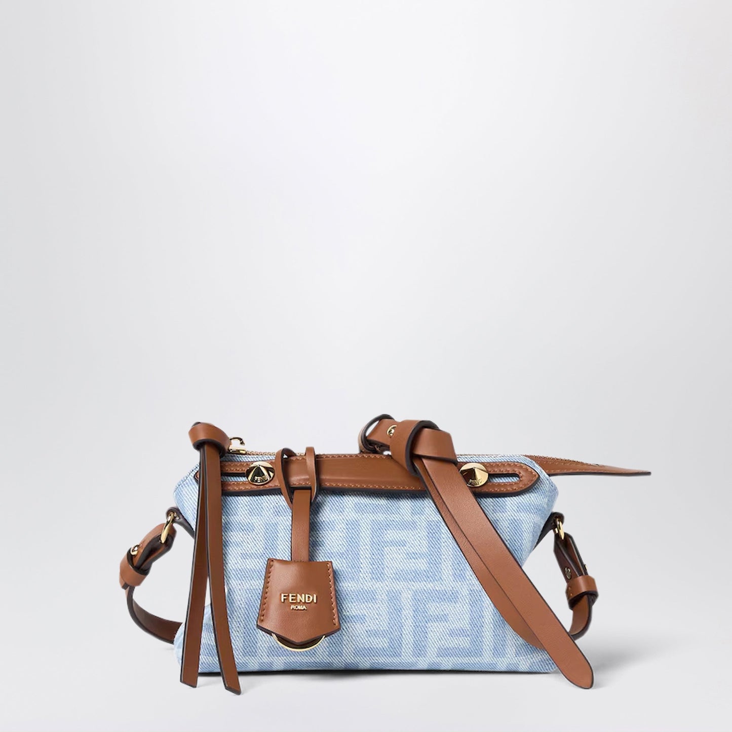 Fendi By The Way Soft Mini Denim Mini Bag In Light Blue Ff Women FENDI