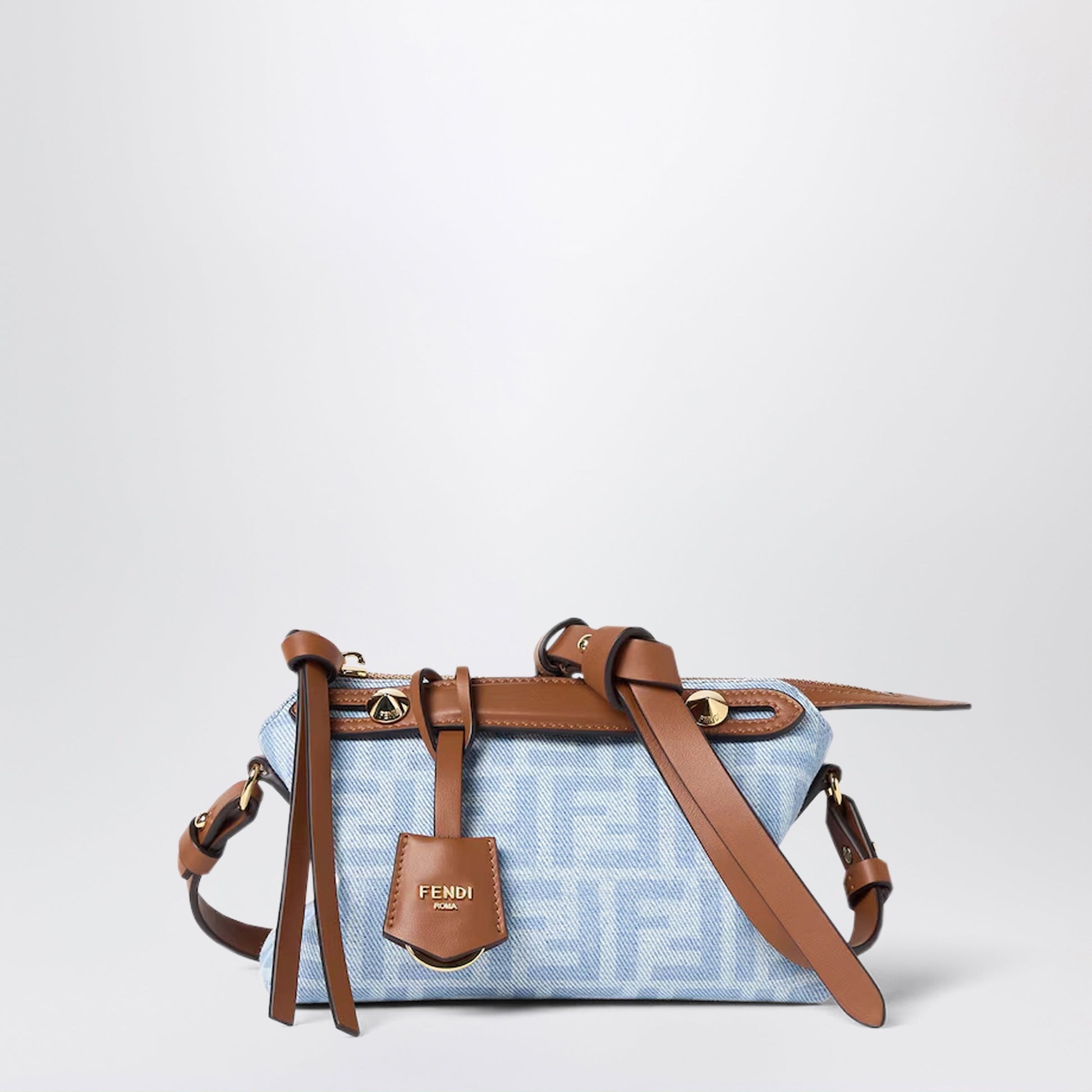 Fendi By The Way Soft Mini Denim Mini Bag In Light Blue Ff Women FENDI