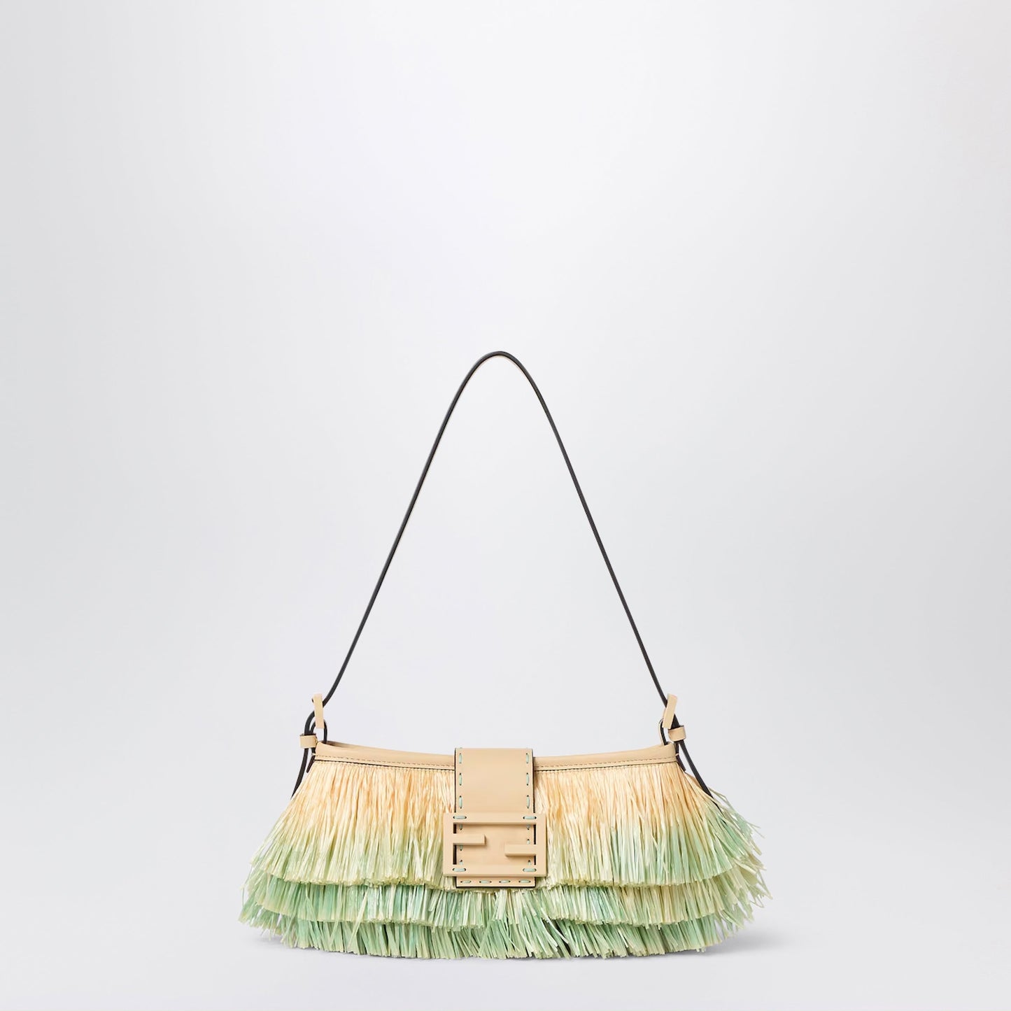 Fendi Fendi Baby B Mini Bag In Light Green Ombre Raffia Women FENDI