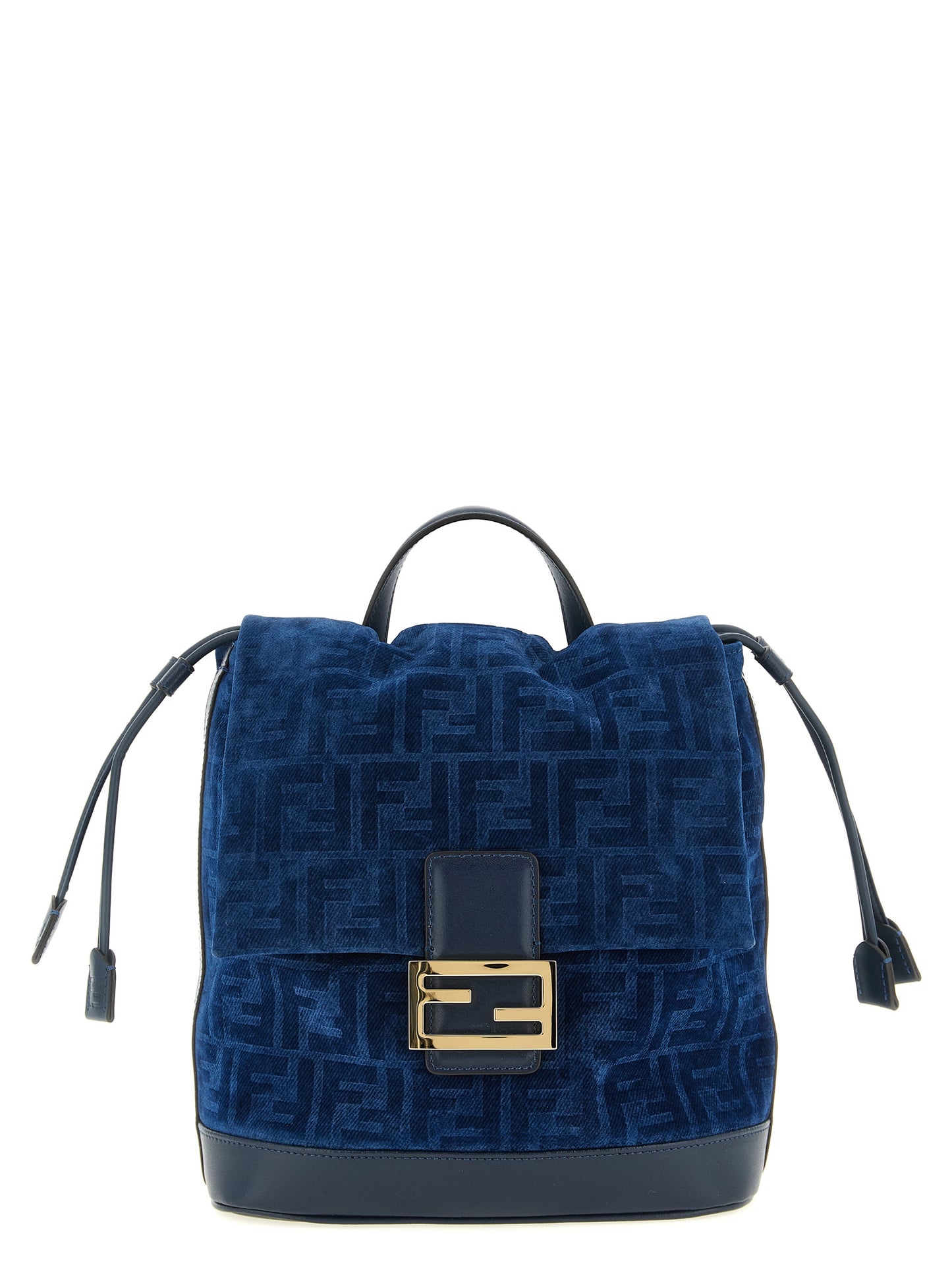 Fendi Women Ff Flocked Denim Backpack FENDI