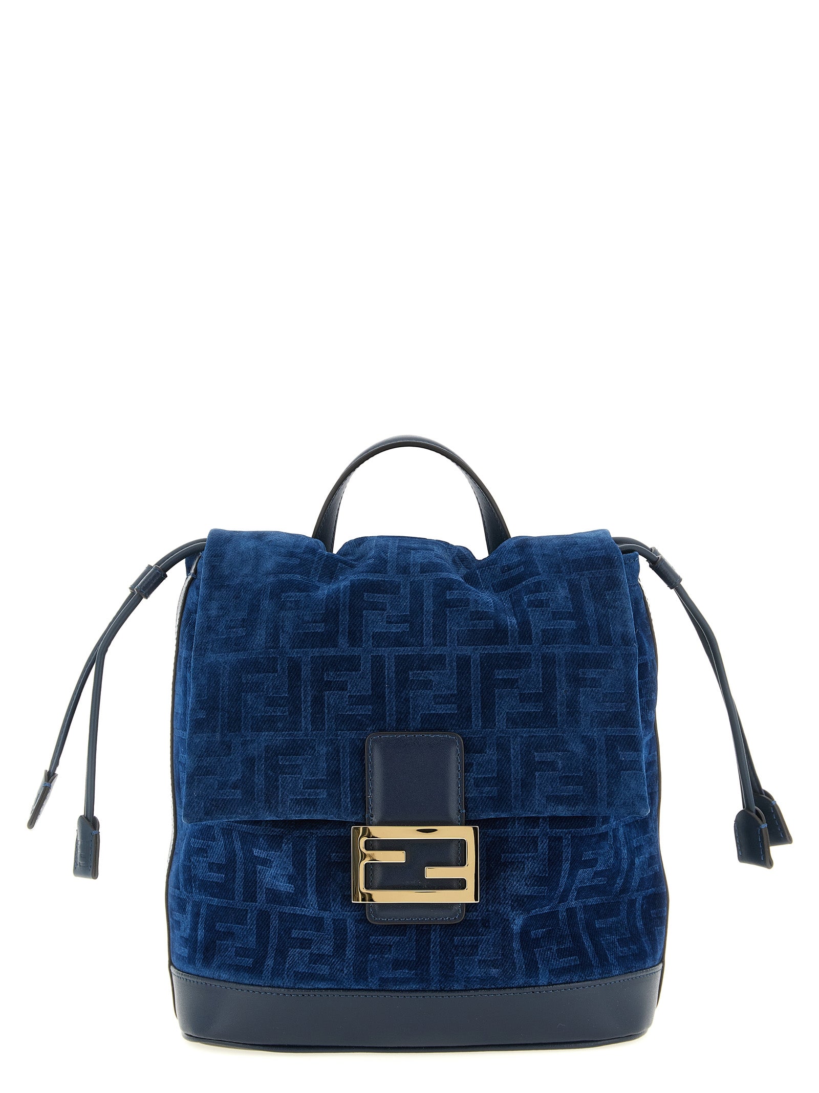 Fendi Women Ff Flocked Denim Backpack FENDI