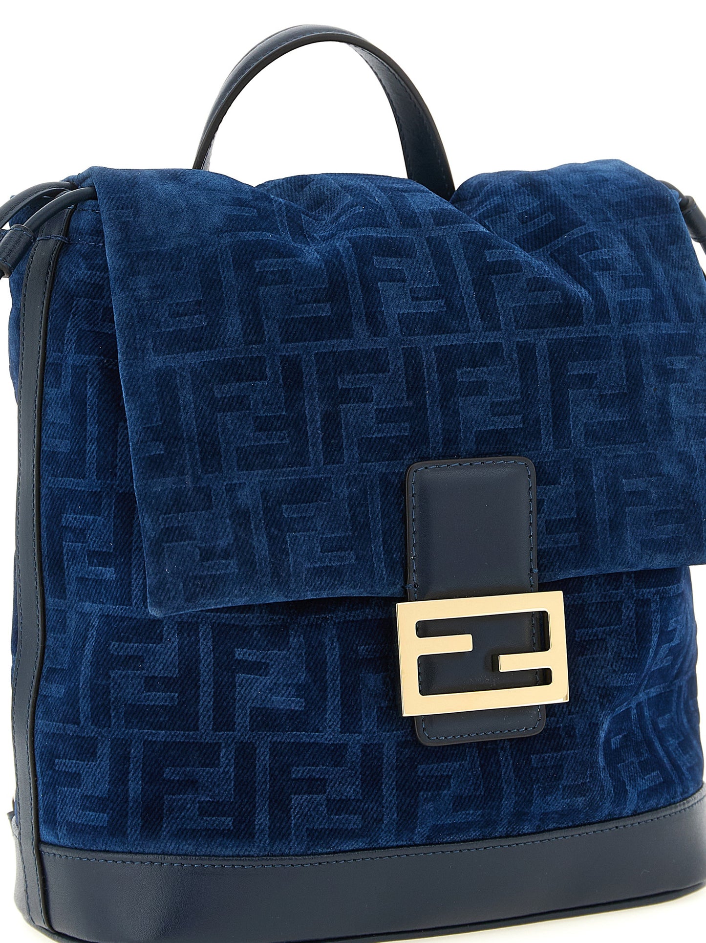Fendi Women Ff Flocked Denim Backpack FENDI