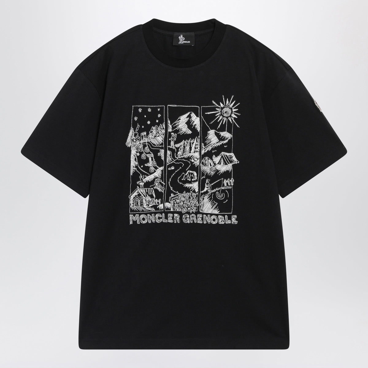 Moncler Grenoble Black Crewneck T-Shirt In Cotton Men MONCLER GRENOBLE