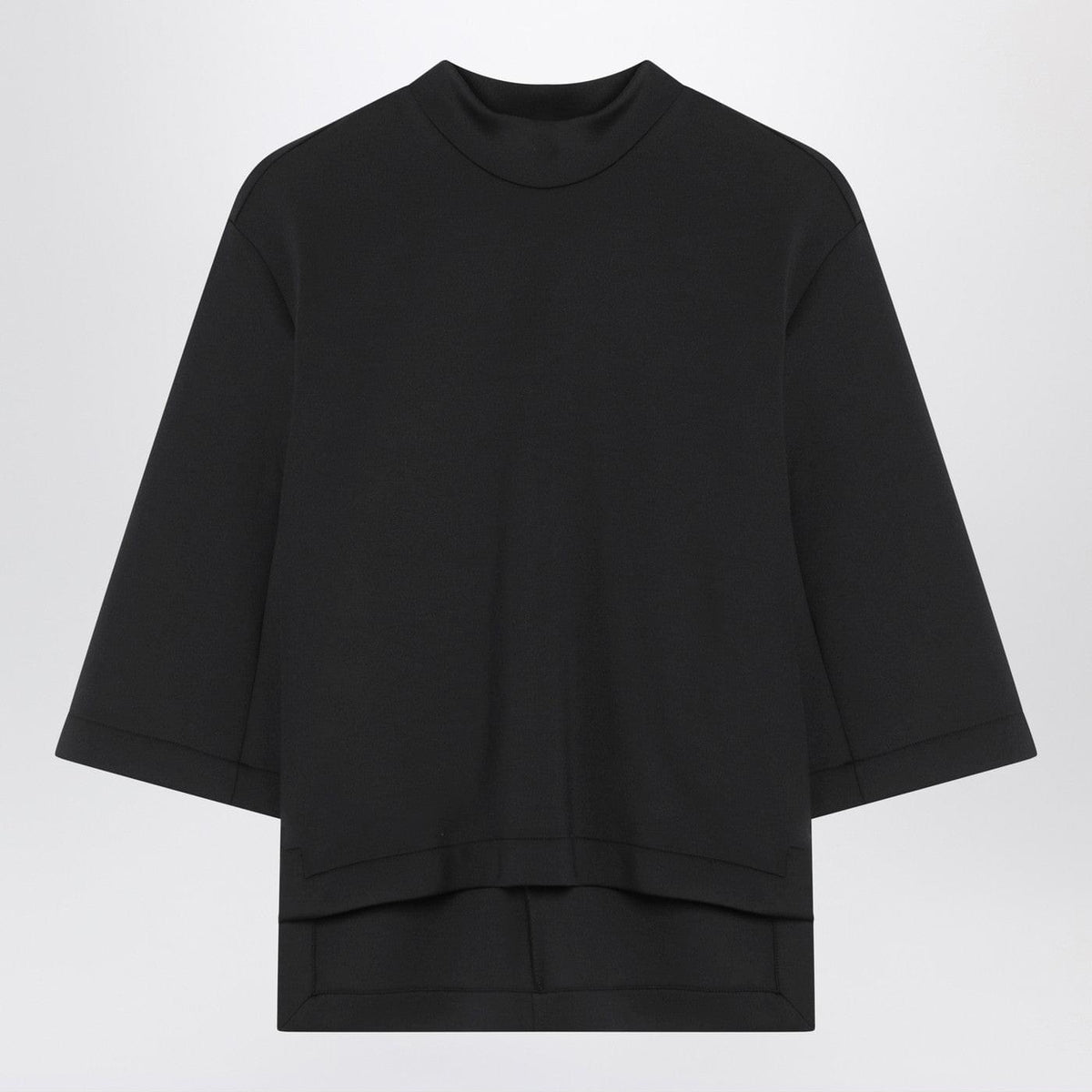 Moncler X Edward Enninful Black Top With Asymmetric Hem Women Women Moncler X Edward Enninful