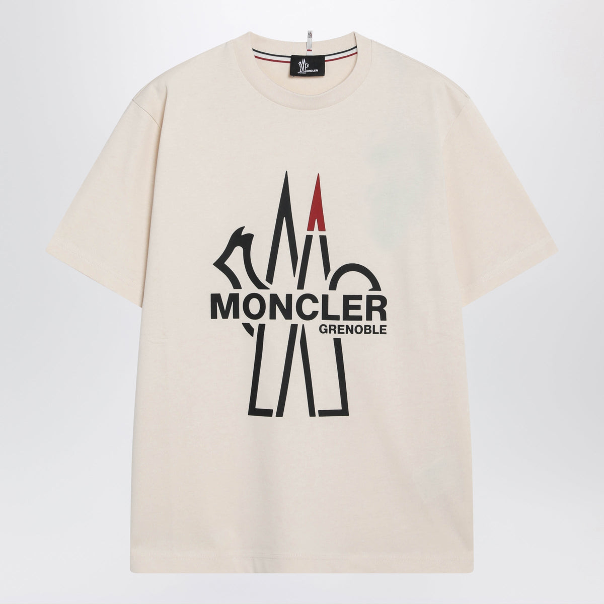 Moncler Grenoble Ivory Cotton T-Shirt With Logo Men MONCLER GRENOBLE
