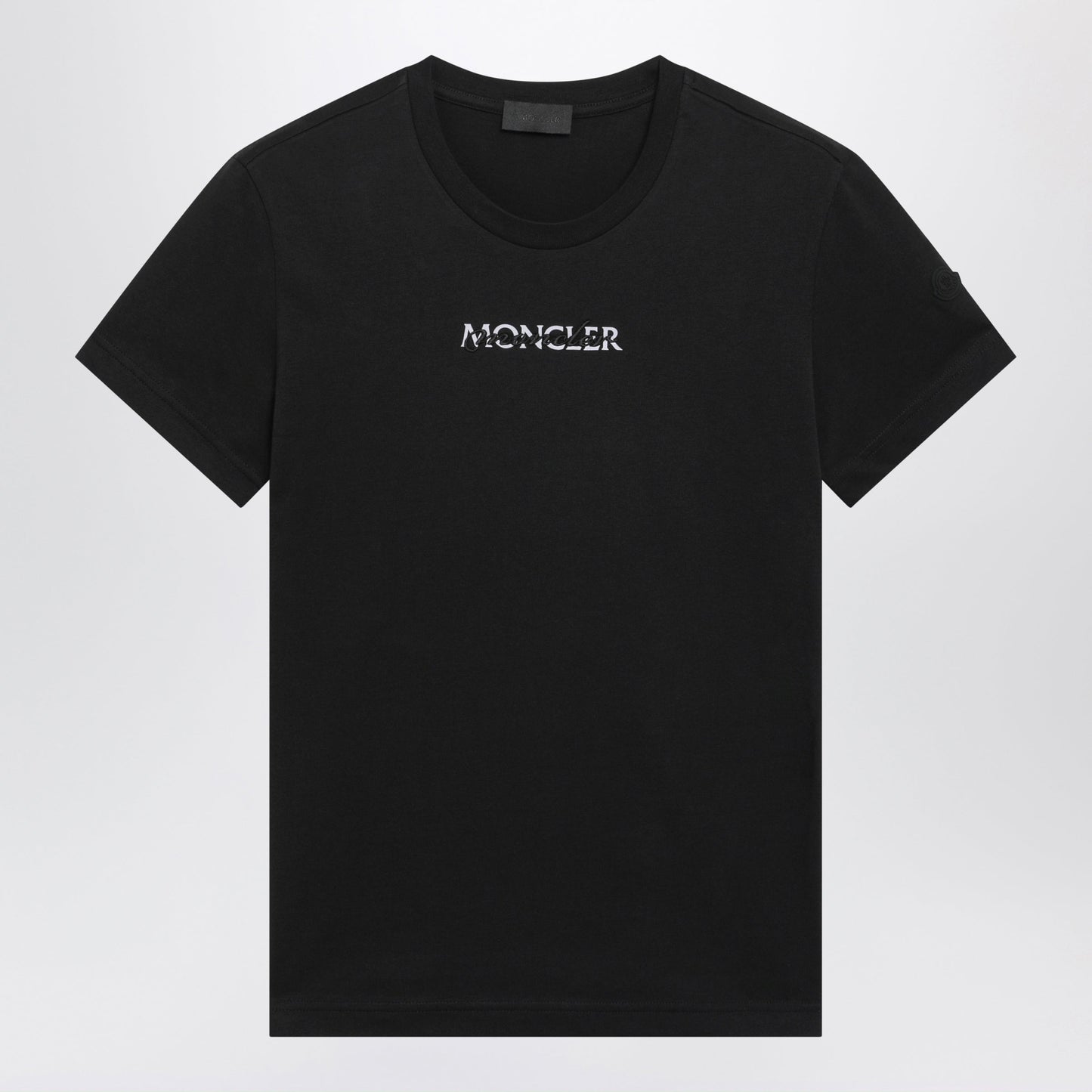 Moncler Black Cotton T-Shirt With Logo Women MONCLER