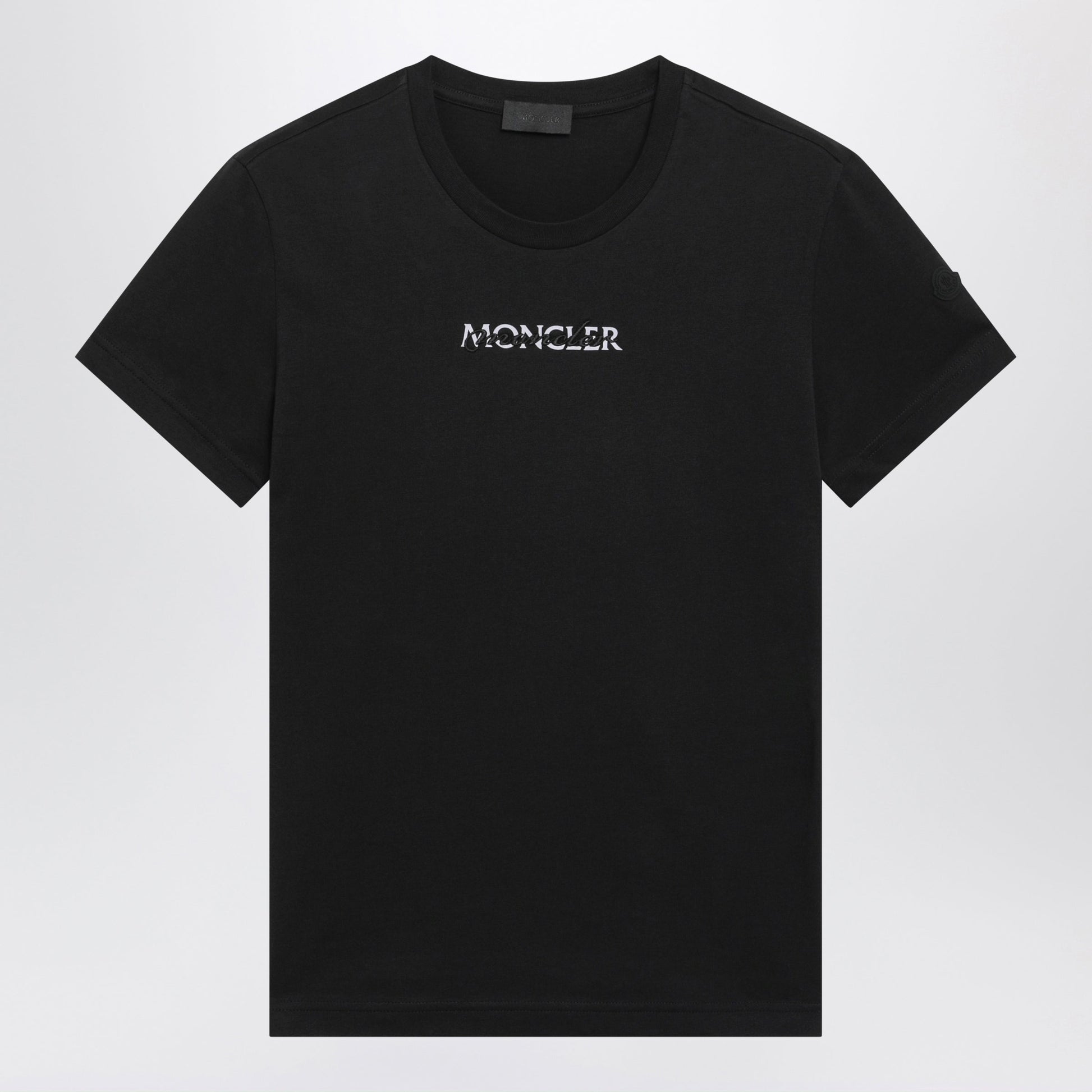Moncler Black Cotton T-Shirt With Logo Women MONCLER