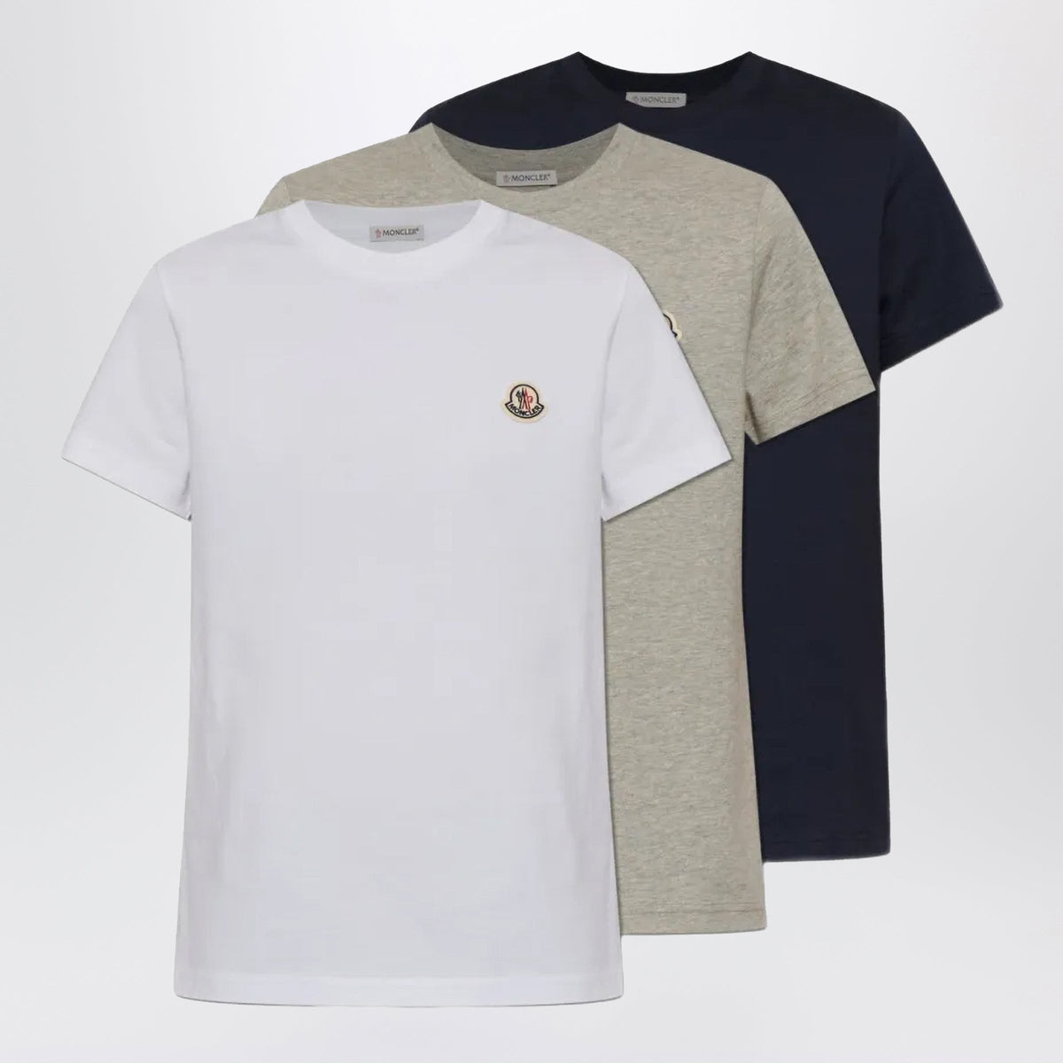 Moncler Pack Of Three Cotton T-Shirts With Logo Patch Women MONCLER