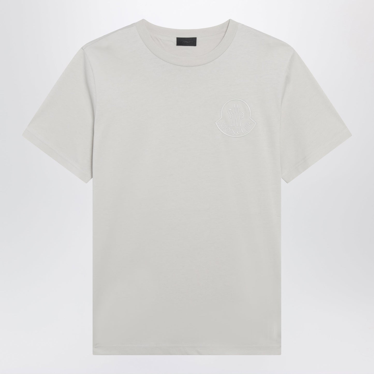 Moncler Beige Cotton T-Shirt With Embroidered Logo Men MONCLER