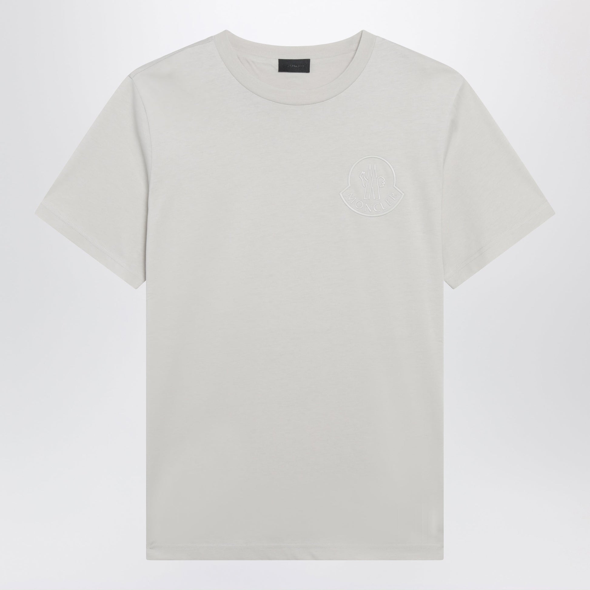 Moncler Beige Cotton T-Shirt With Embroidered Logo Men MONCLER