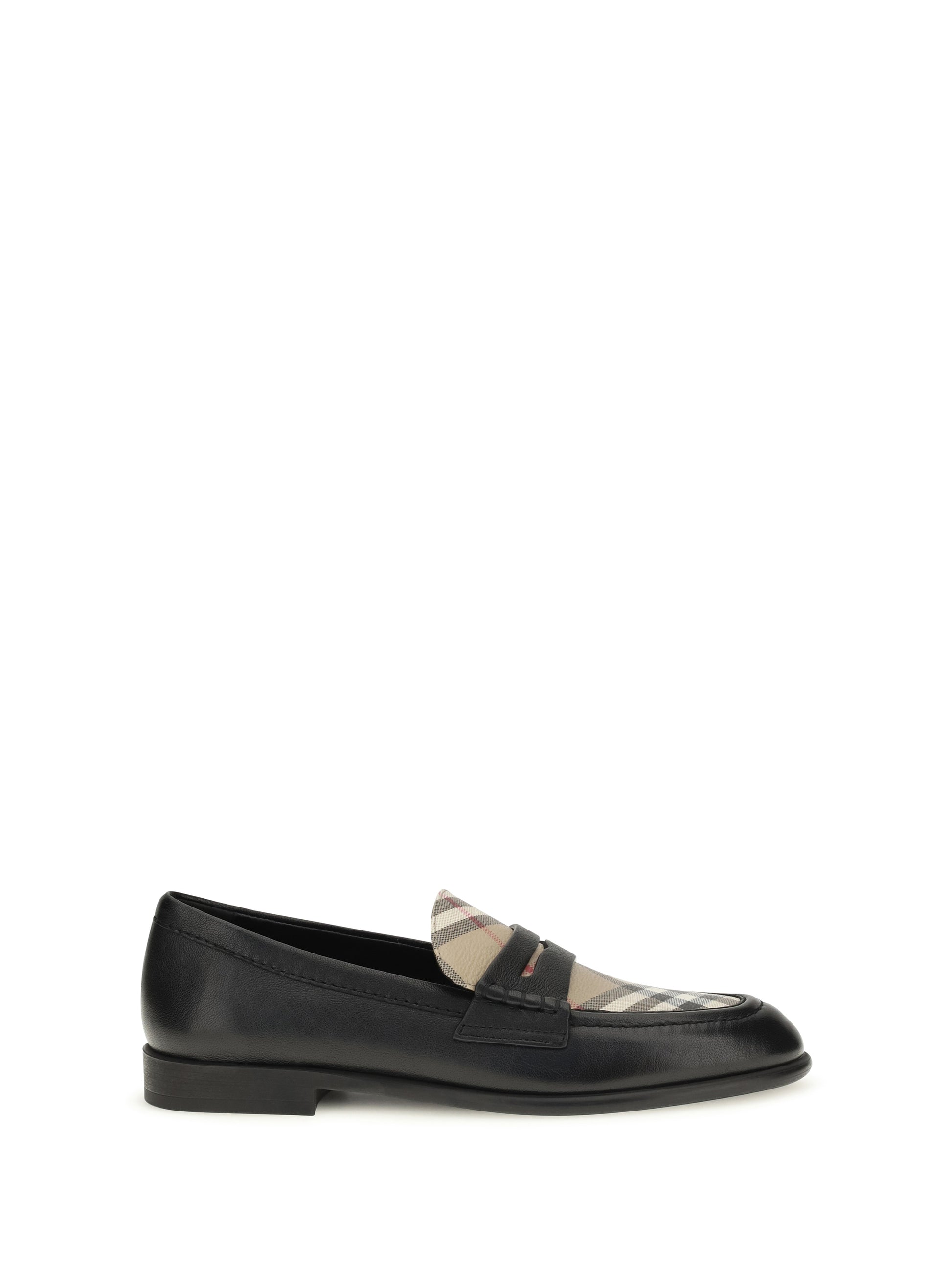 Burberry Women Opal Leather And Check Loafers BURBERRY